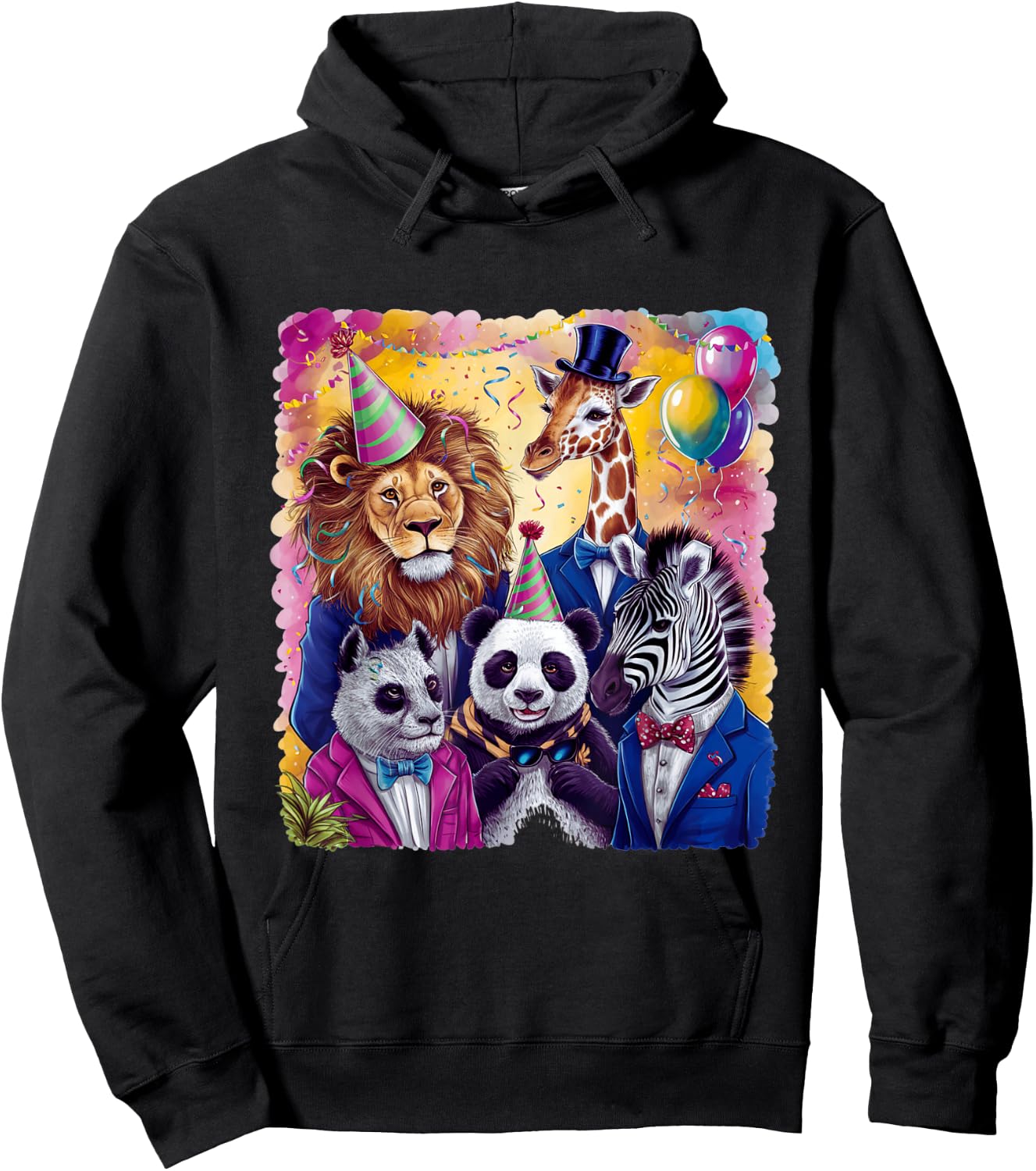 Zoo Animals Wildlife Birthday Squad Party Zoo Animals Fun Hoodie - Hoodie | Black