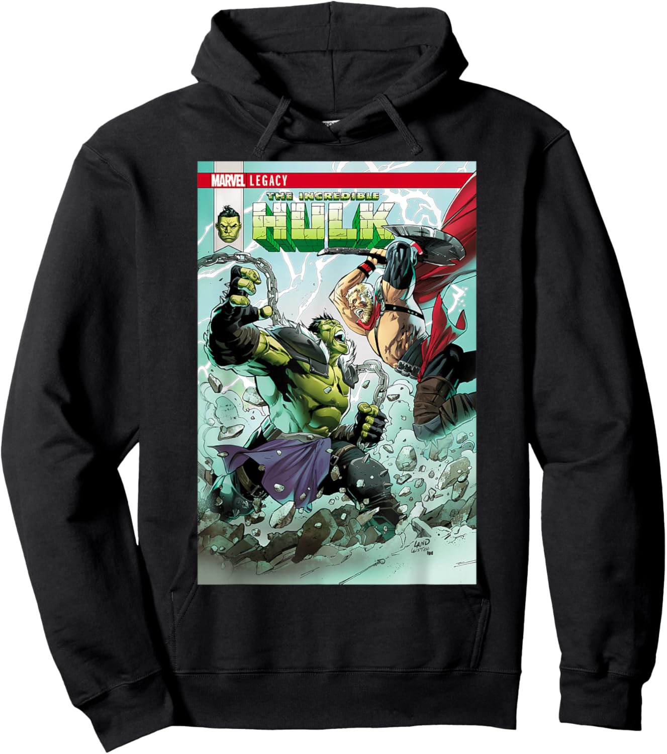 Marvel The Incredible Hulk vs The Mighty Thor Comic Hoodie - Hoodie | Black
