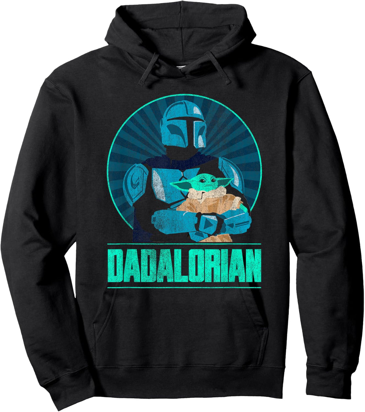 Star Wars The Mandalorian Father's Day Dadalorian Retro Hoodie - Hoodie | Black