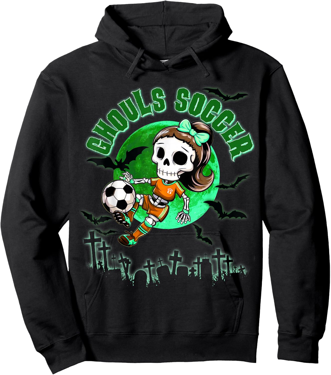 Soccer Monster Halloween Ghouls Soccer Trick or Treat Hoodie - Hoodie | Black