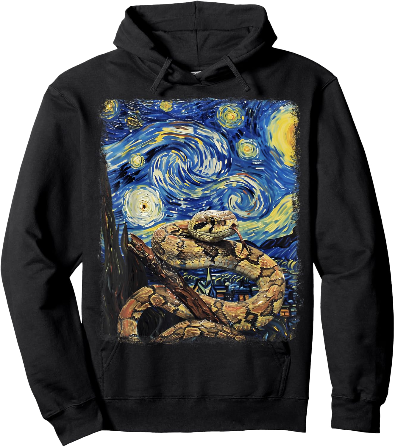 Snake Snakes Starry Night Painting Hoodie - Hoodie | Black