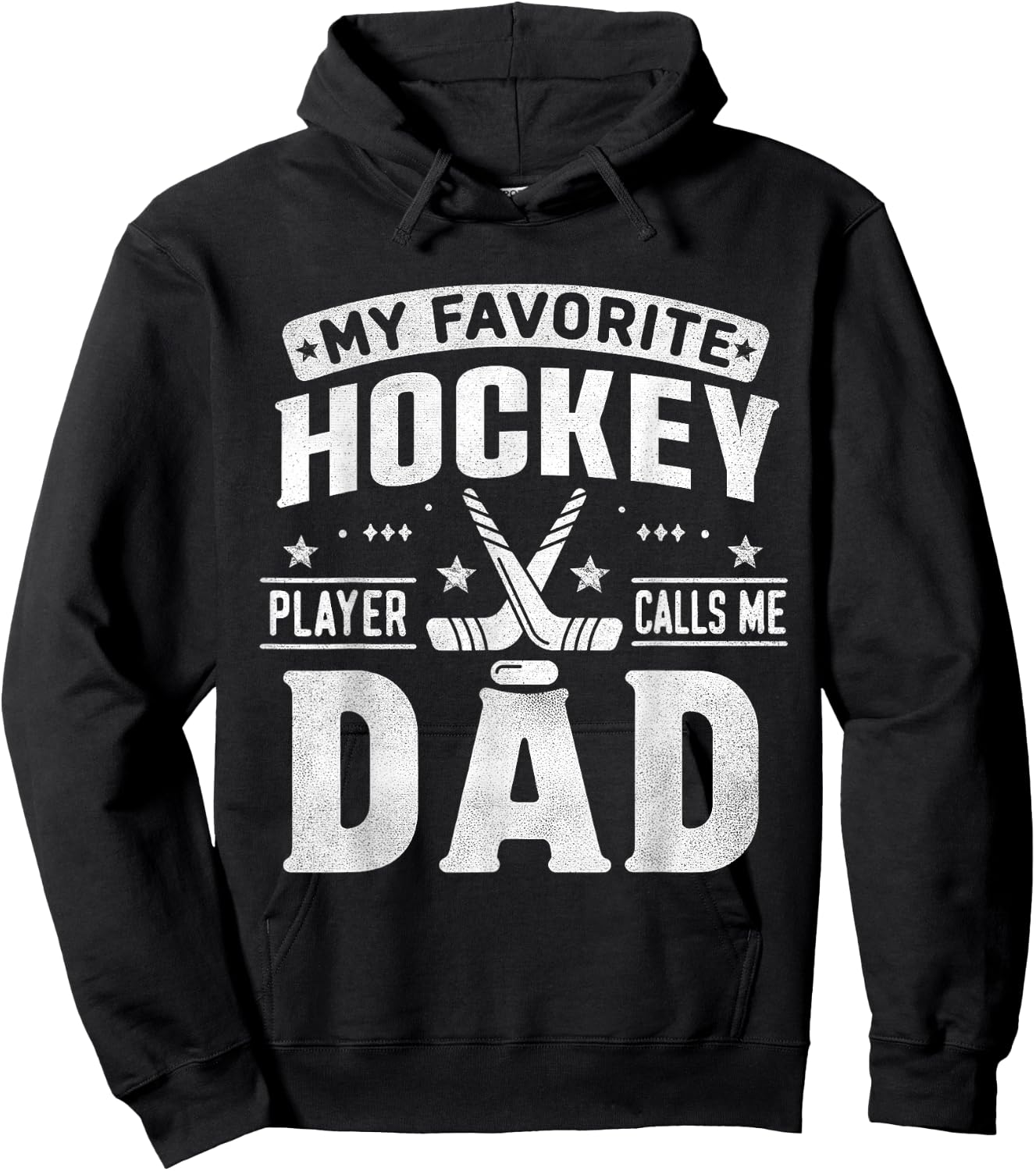 My Favorite Hockey Player Calls Me Dad Father's Day Sports Hoodie - Hoodie | Black
