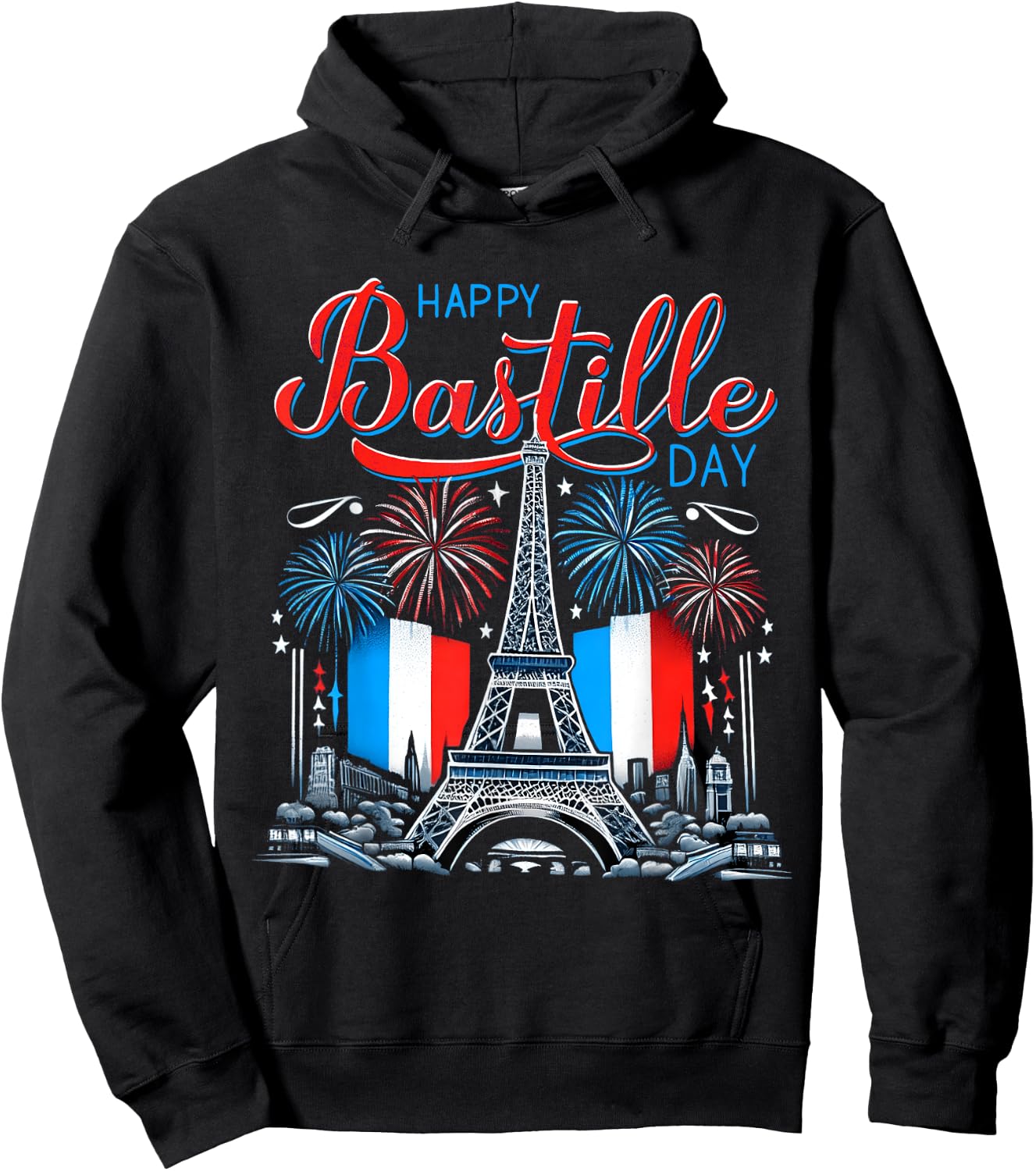 Happy Bastille Day 14th July - France Independence Patriotic Hoodie - Hoodie | Black