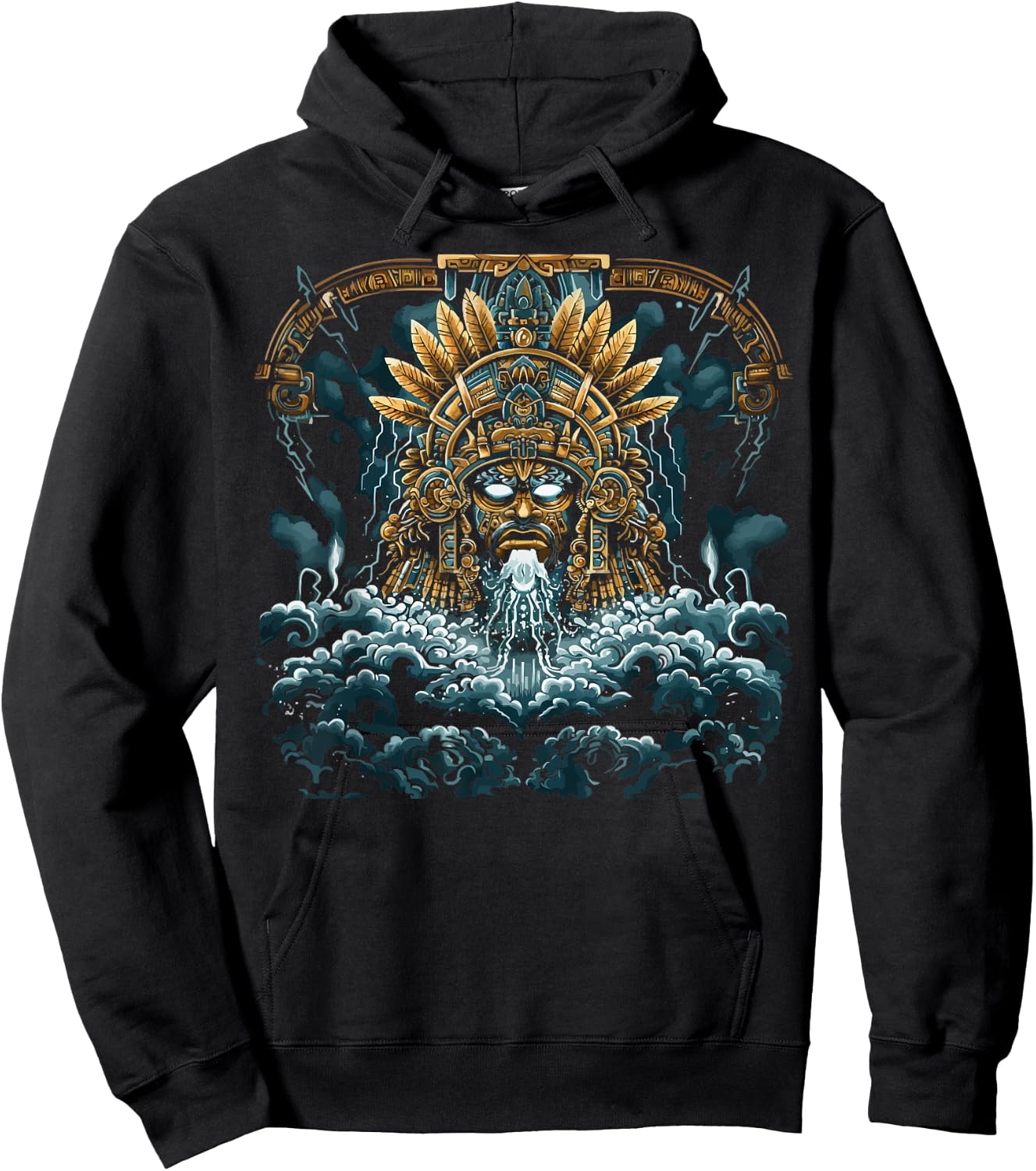 Aztec God Aztec Culture Mayan Indigenous Tlaloc Statue Hoodie - Hoodie | Black