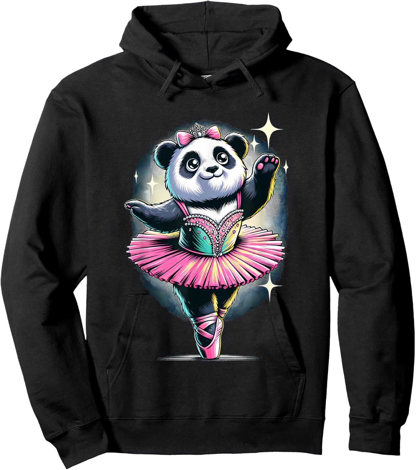 Ballerina Panda Dancing Hoodie - Hoodie | Black