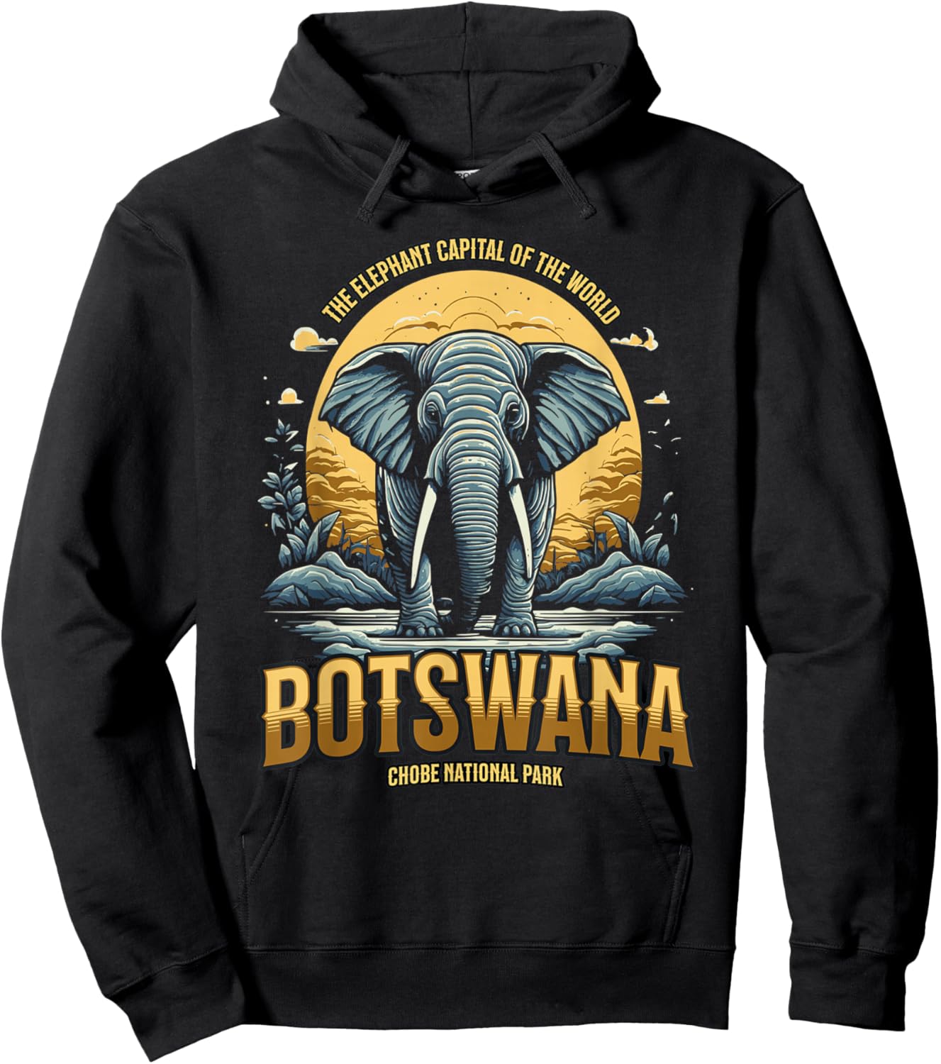 Botswana Chobe National Park Elephant Capital of the World Hoodie - Hoodie | Black