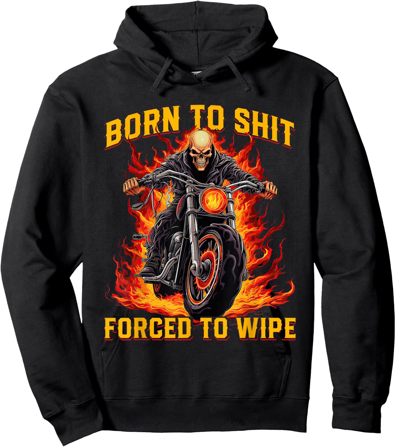 Born to Shit Forced to Wipe Funny Meme Riding Motocross Hoodie - Hoodie | Black