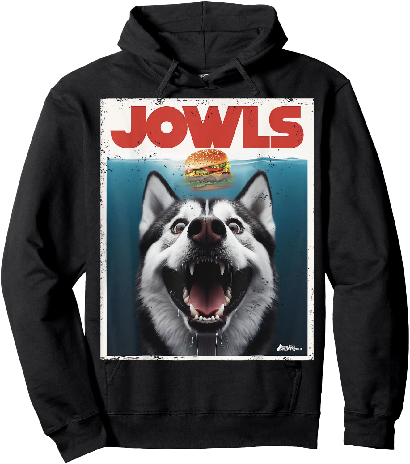Funny Siberian Husky Jowls, Sled Dog Mom Top Alaskan Dog Dad Hoodie - Hoodie | Black