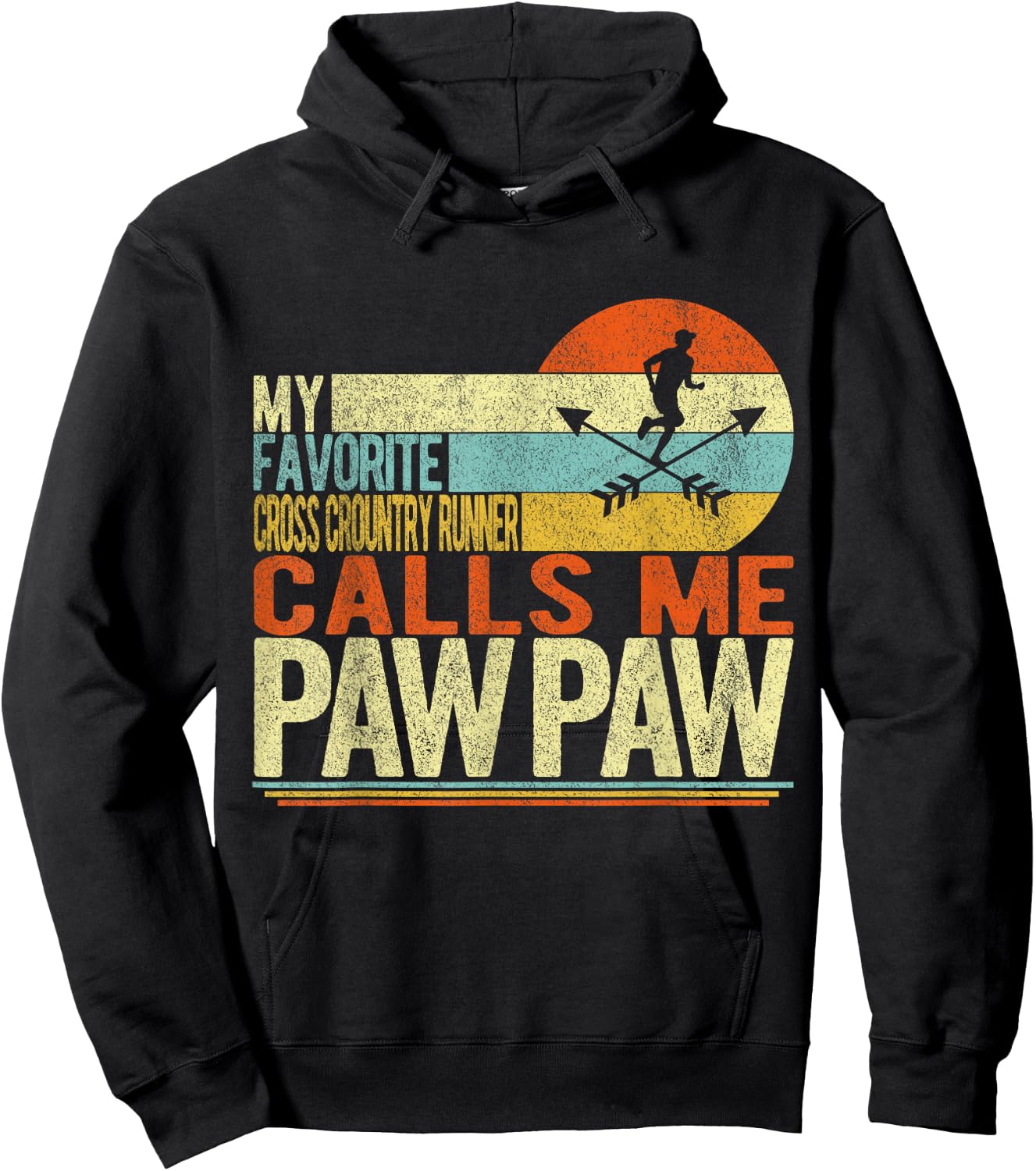 My Favorite Cross Country Runner Calls Me Paw Paw Grandpa Hoodie - Hoodie | Black