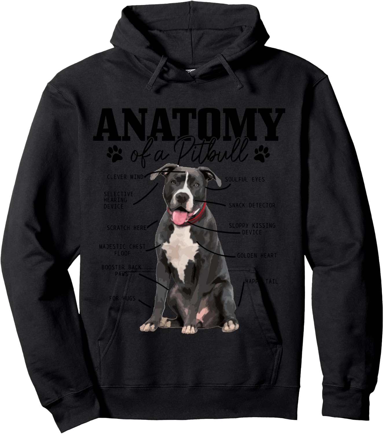 Anatomy Of A Pitbull Dog Funny Cute Pitbull Mom Pitbull Dad Hoodie - Hoodie | Black