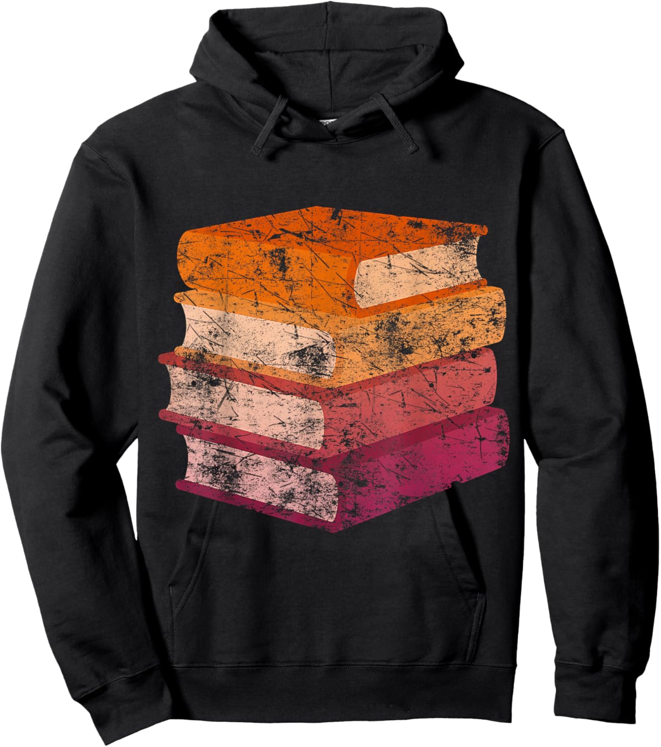 Subtle Lesbian Pride Flag Books Vintage Hoodie - Hoodie | Black