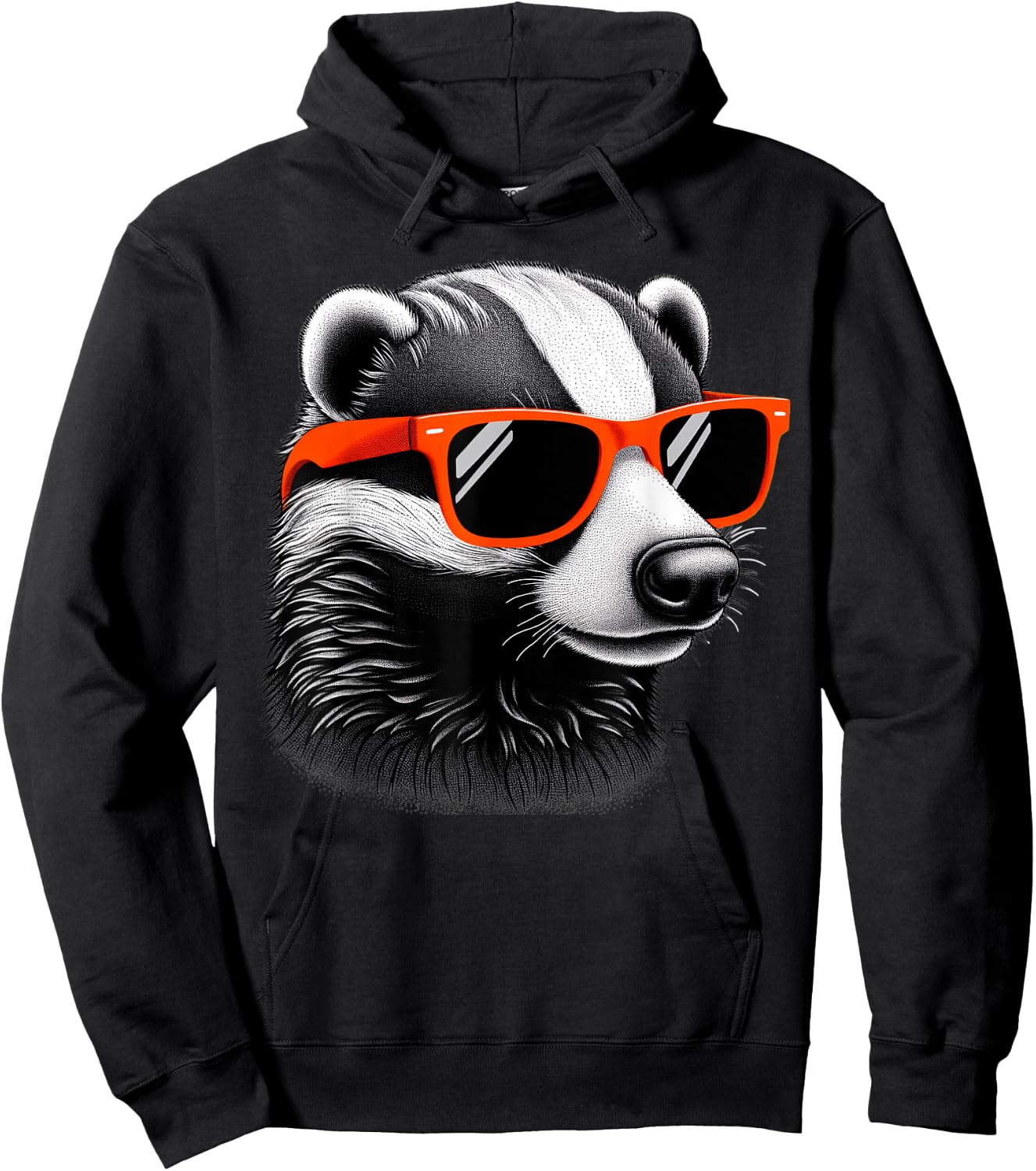 Cool Honey Badger Wearing Sunglasses Graphic Art Women Kids Hoodie - Hoodie | Black