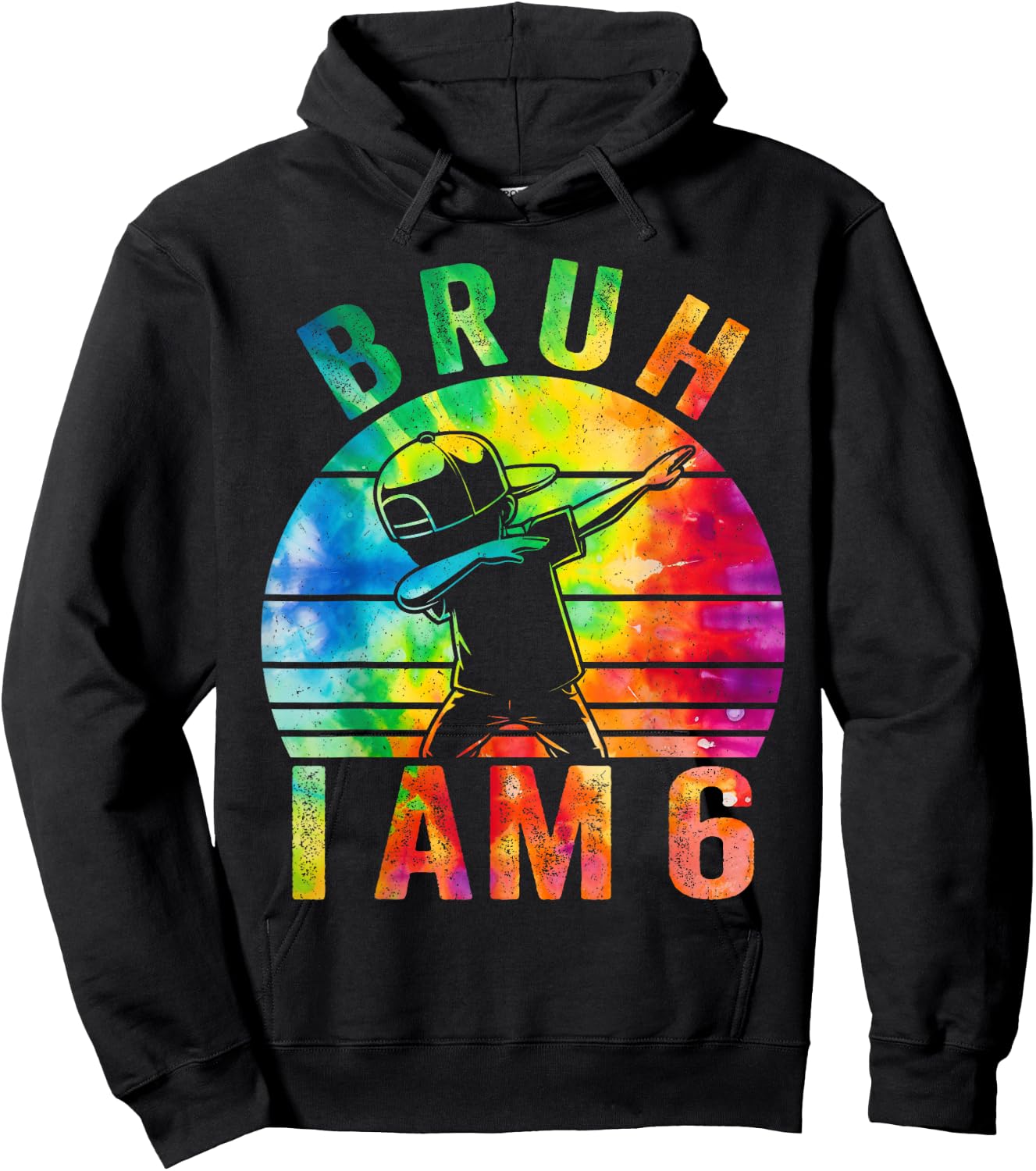 6 Year Birthday Tie Dye Dabbing Boy Bruh Its My 6th Birthday Hoodie - Hoodie | Black
