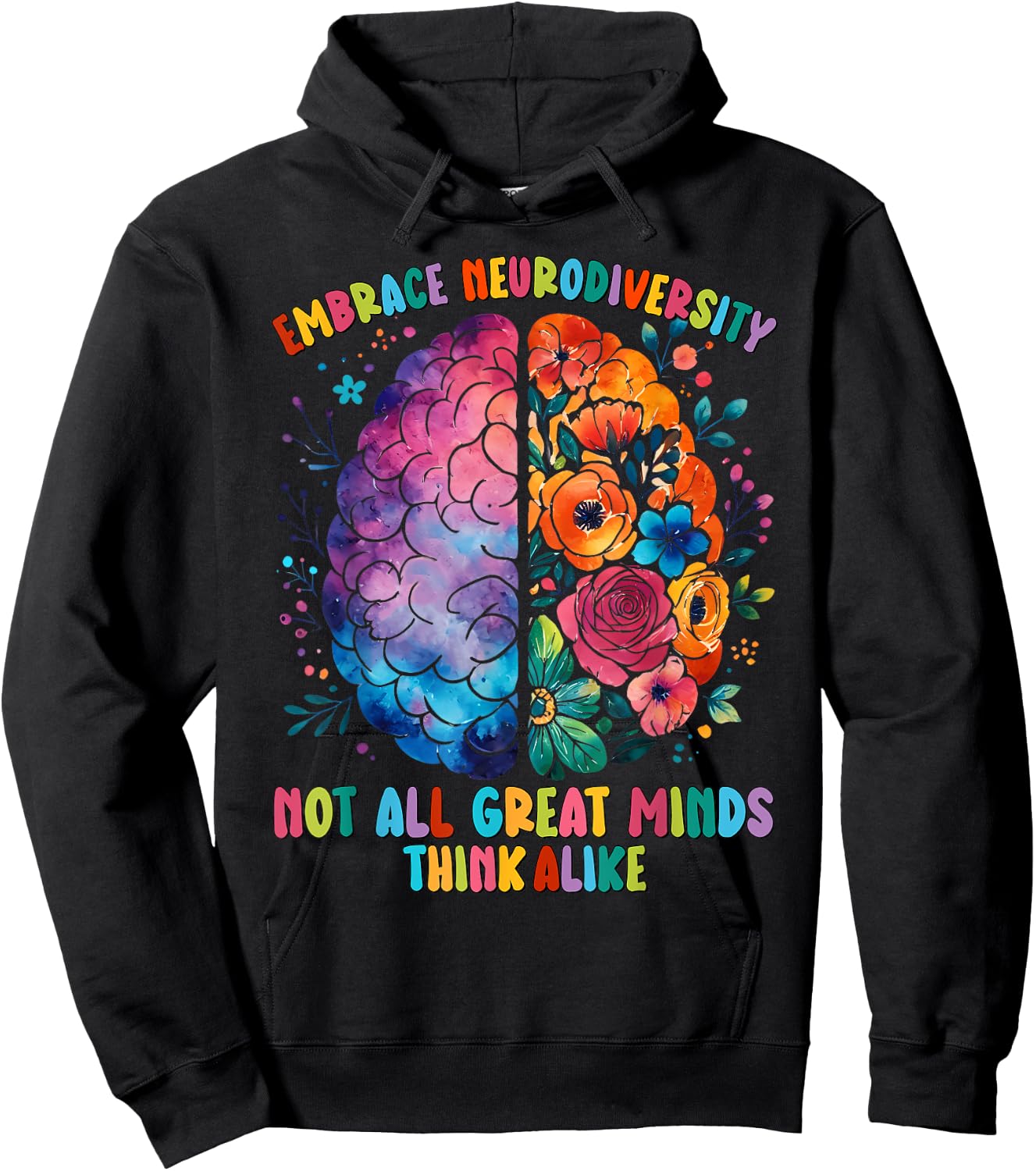 Not All Great Minds Think Alike Embrace Neurodiversity ADHD Hoodie - Hoodie | Black