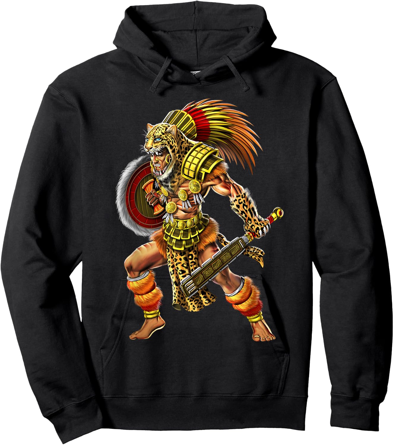 Aztec Jaguar Warrior Ancient Mayan Warrior Hoodie - Hoodie | Black