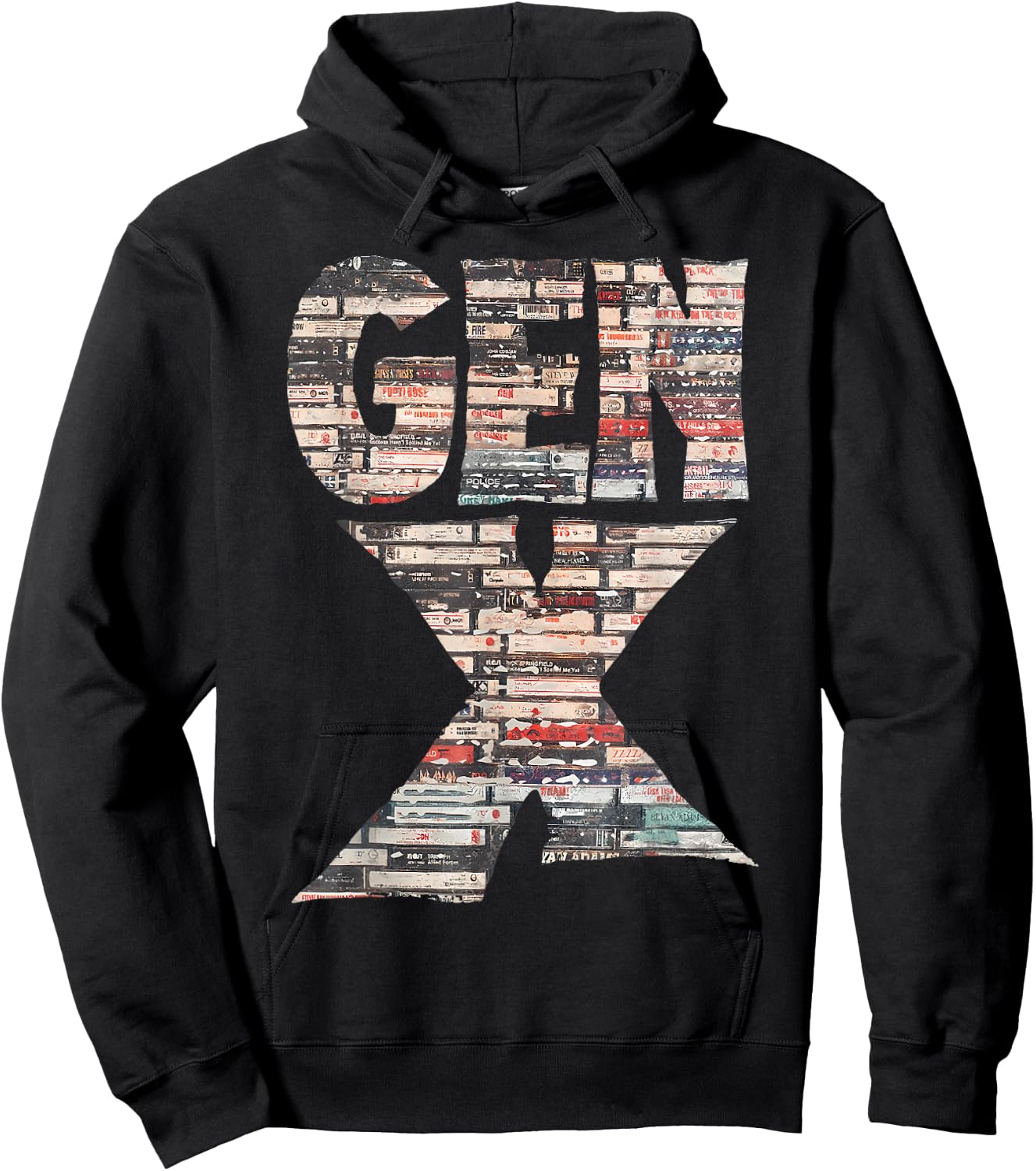 Gen X 80’s Rock Cassettes Hoodie - Hoodie | Black