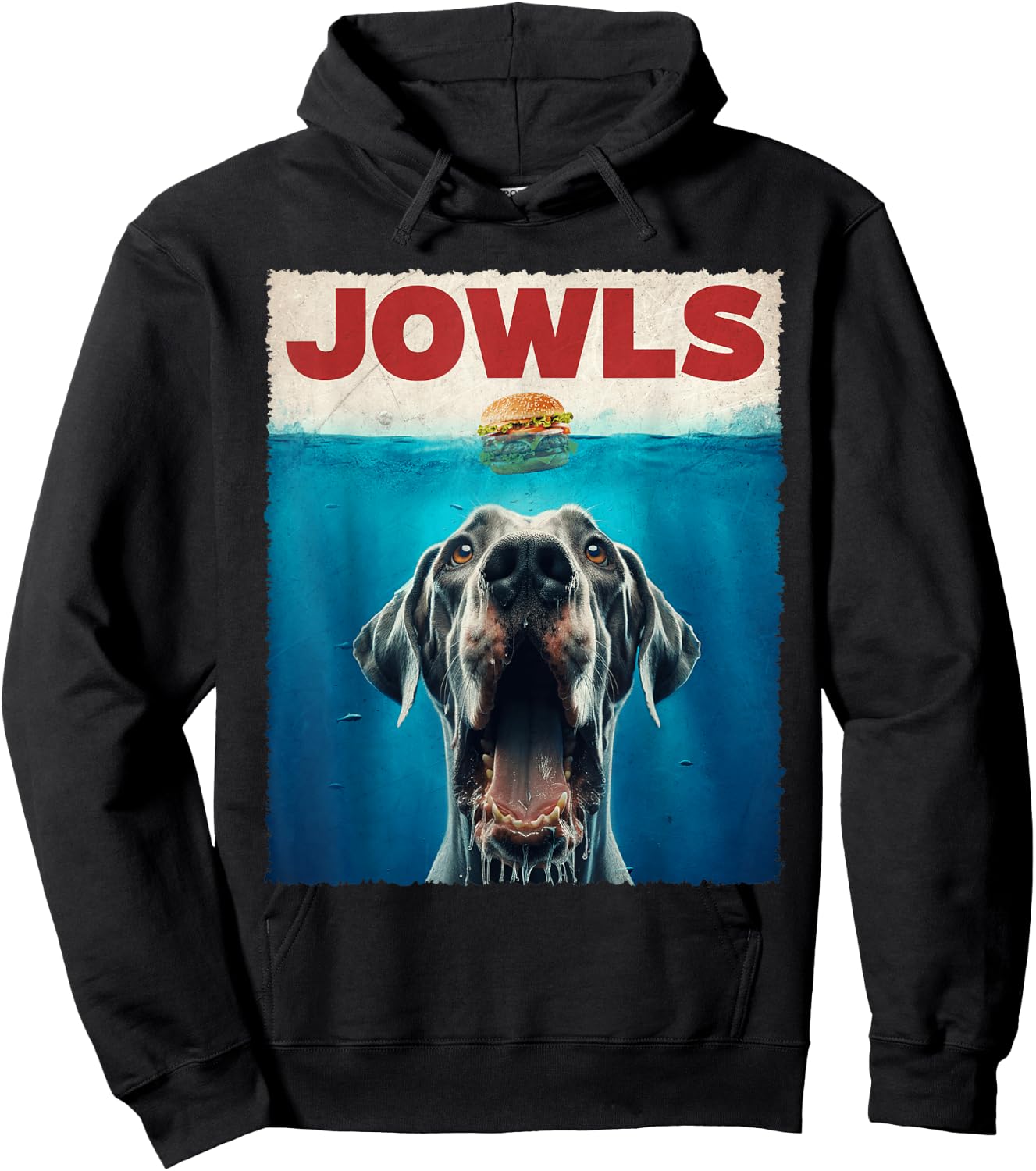Great Dane Jowls Dogs Vintage Art Funny Animal Love Fastfood Hoodie - Hoodie | Black