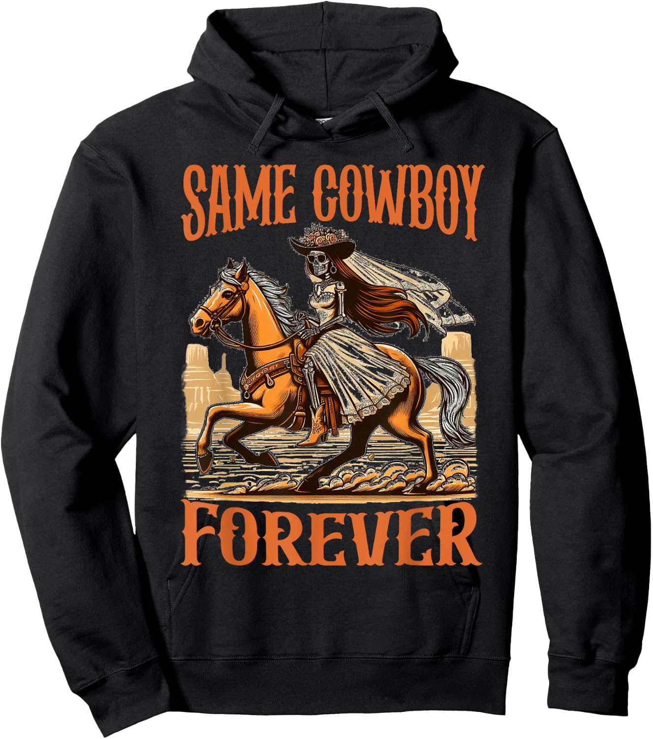 Bachelorette Rodeo Western Bride Funny Same Cowboy Forever Hoodie - Hoodie | Black