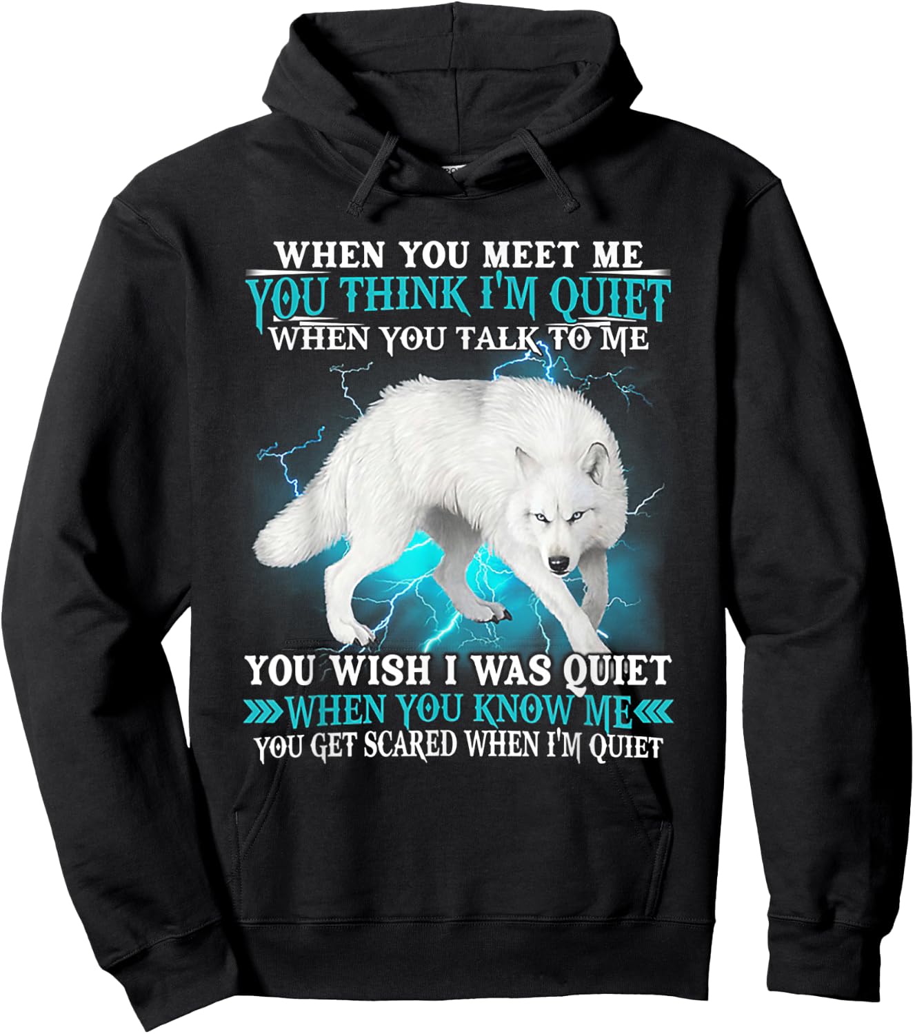 When You Meet Me You Think I'm Quiet Wolf Hoodie - Hoodie | Black