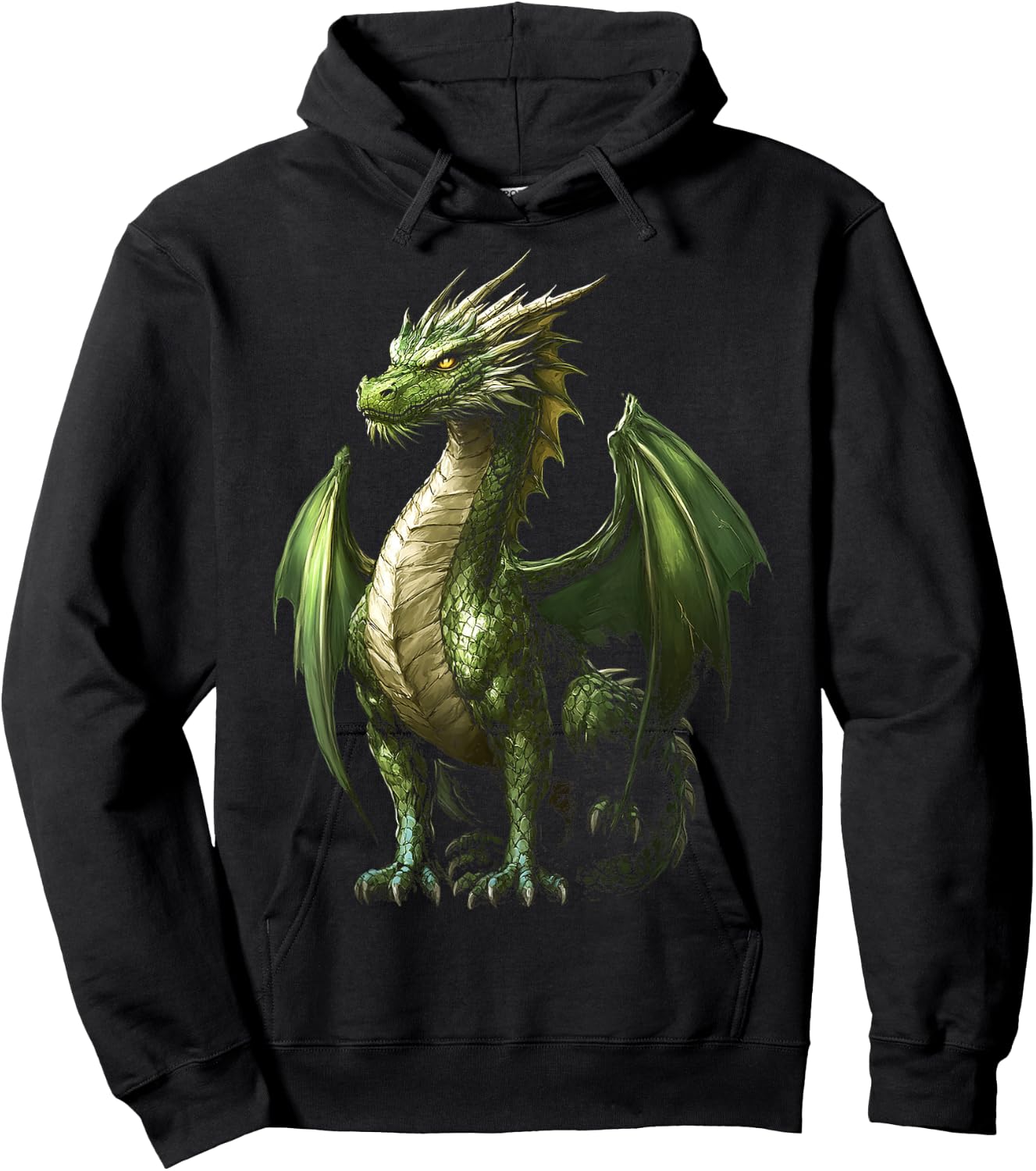 Green Dragon Motif Mythical Art Green Dragon Hoodie - Hoodie | Black