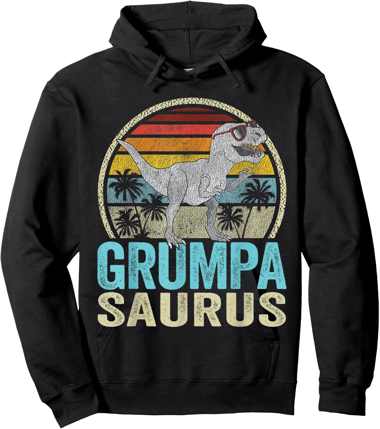 GrumpaSaurus T Rex Dinosaur Saurus Family Matching Hoodie - Hoodie | Black