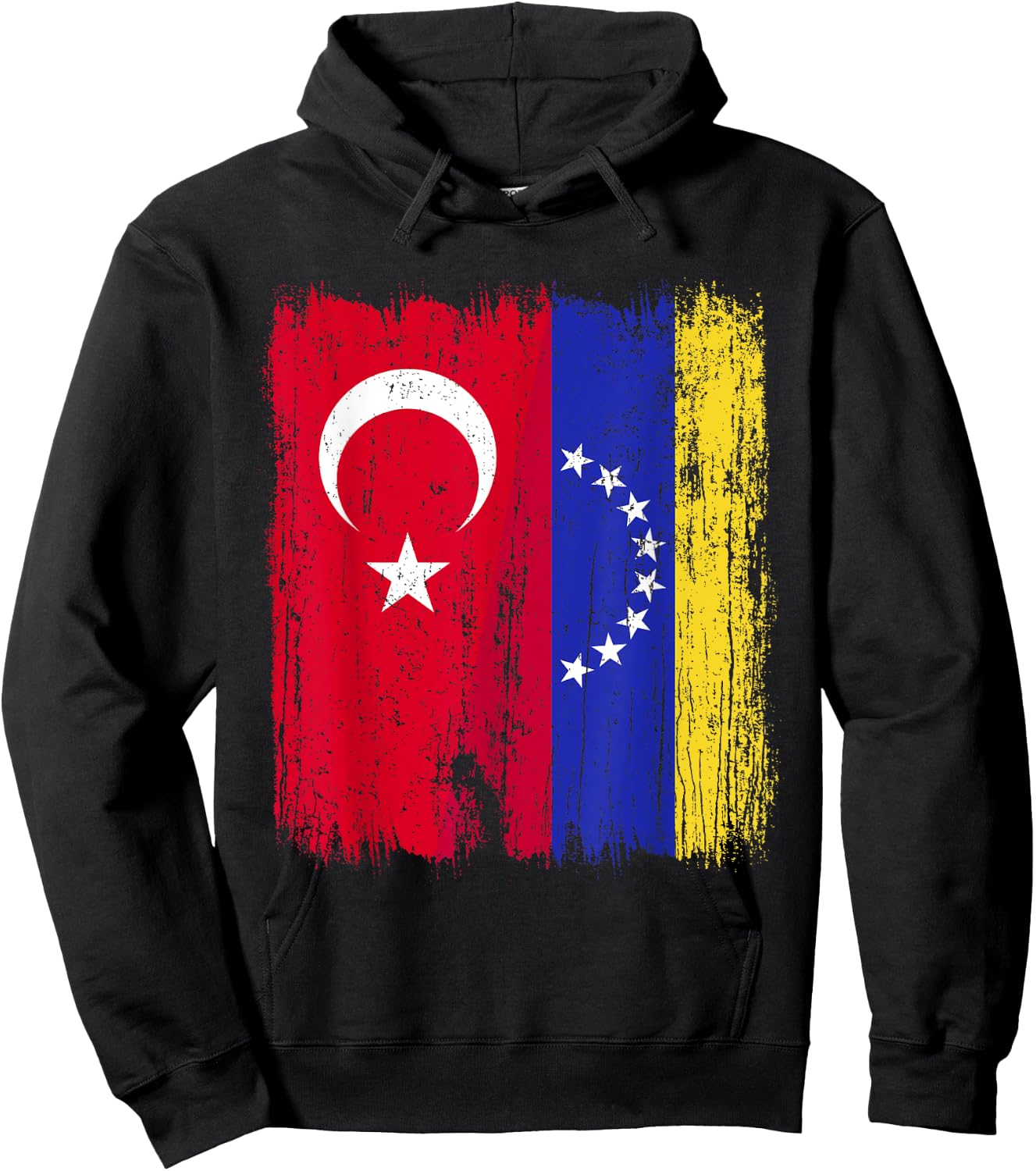 Turkey Venezuela Half Flag Turkish Venezuelan Jersey Hoodie - Hoodie | Black