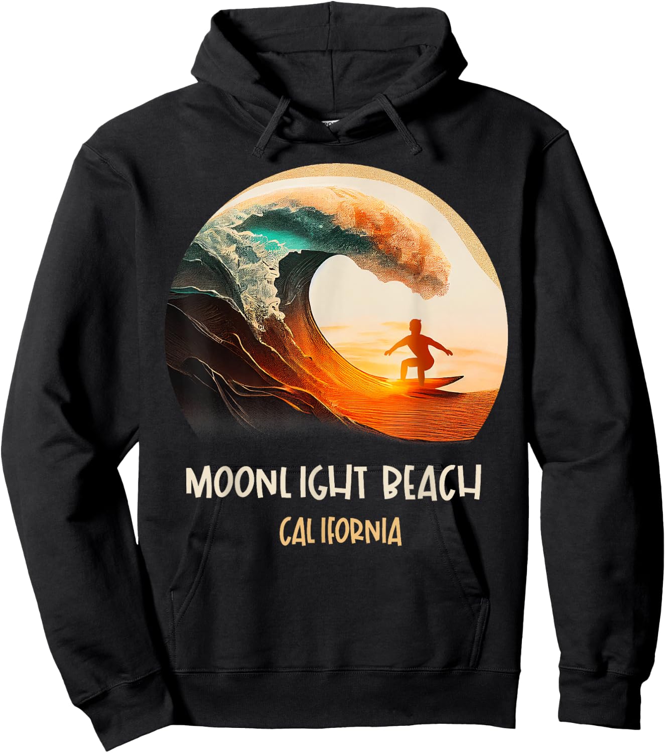Moonlight Beach California Hoodie - Hoodie | Black