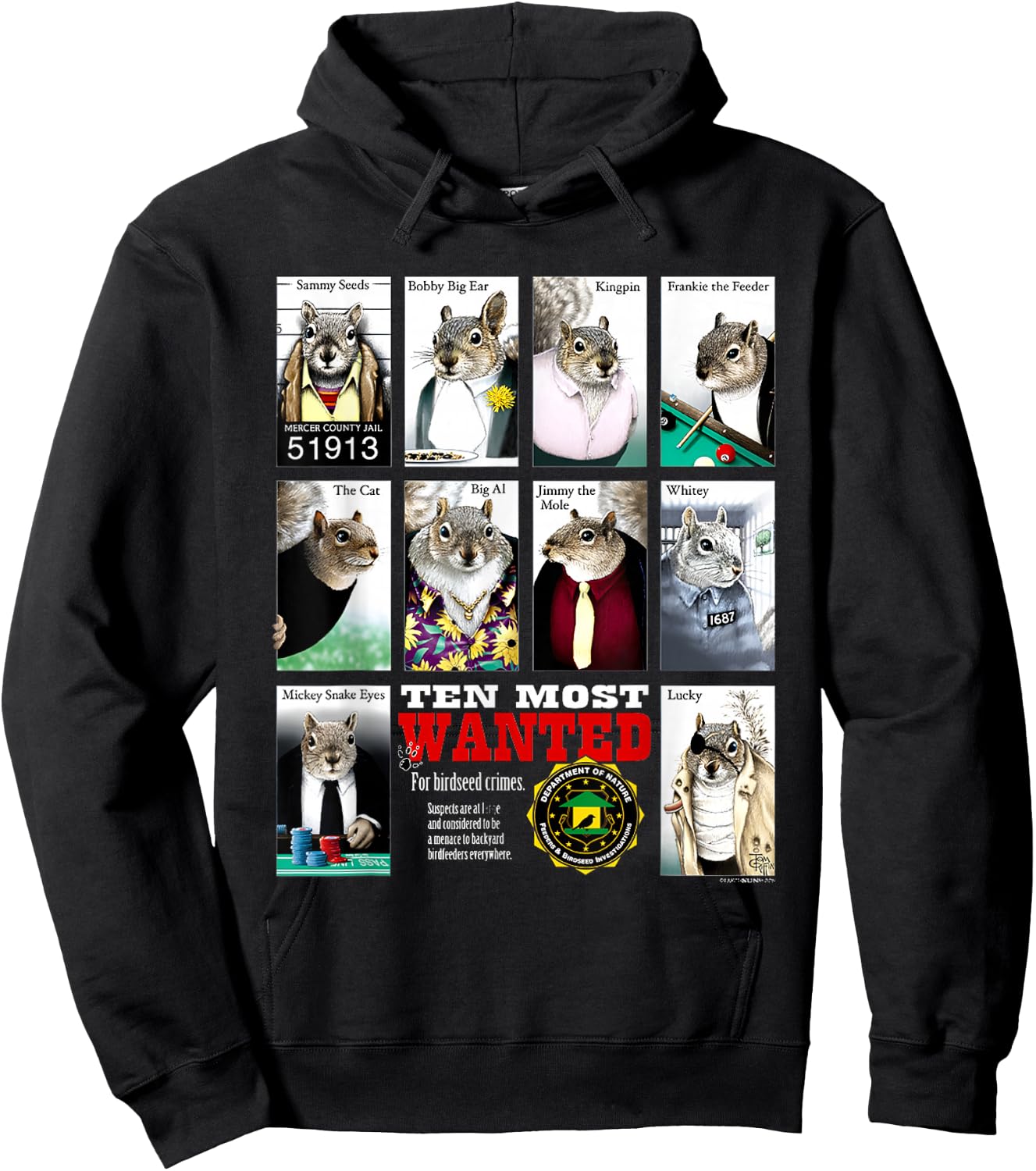 Most Wanted Squirrels Hoodie - Hoodie | Black