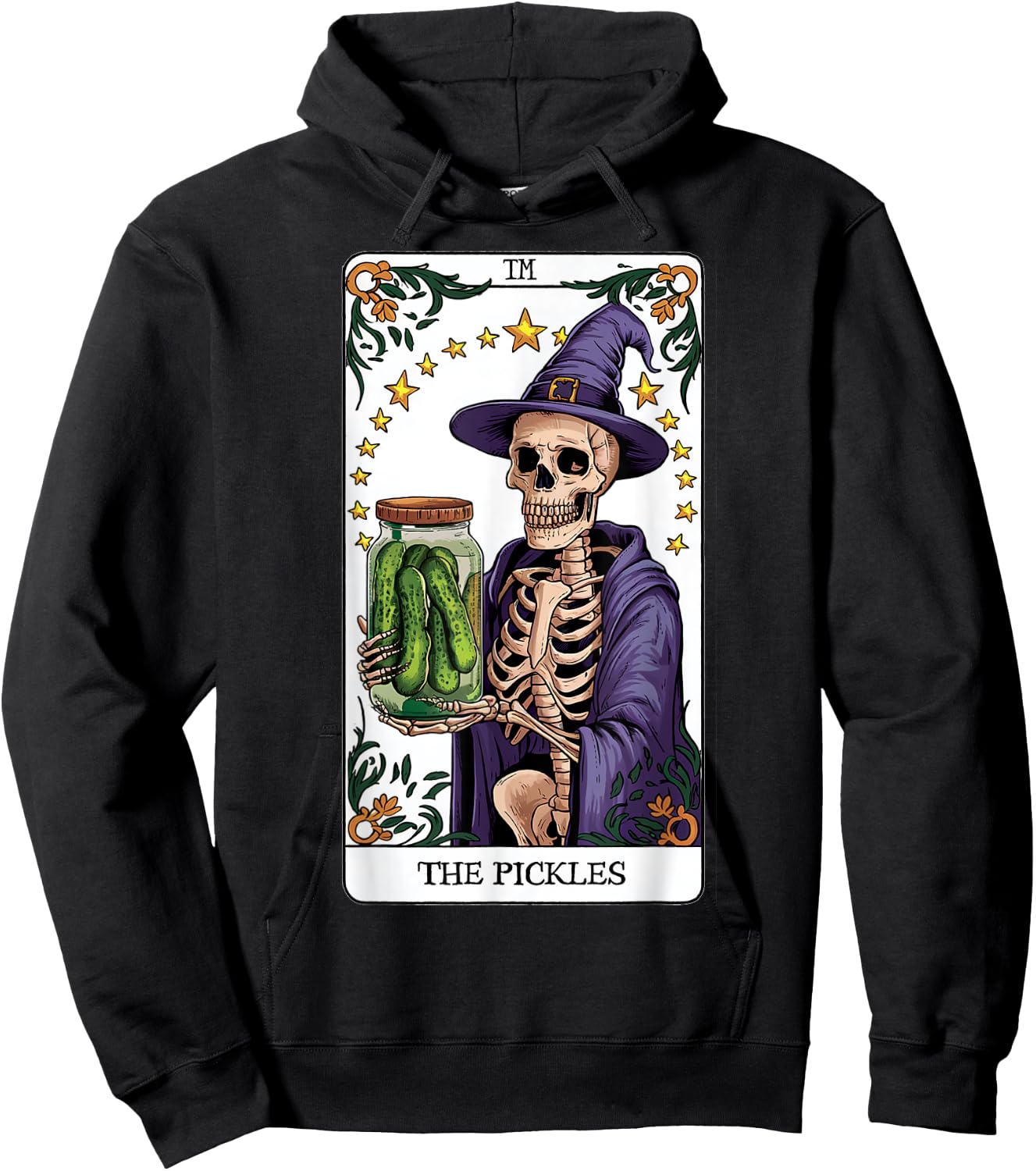 Wizard Pickles Tarot Card Skeleton Canning Season Gardener Hoodie - Hoodie | Black