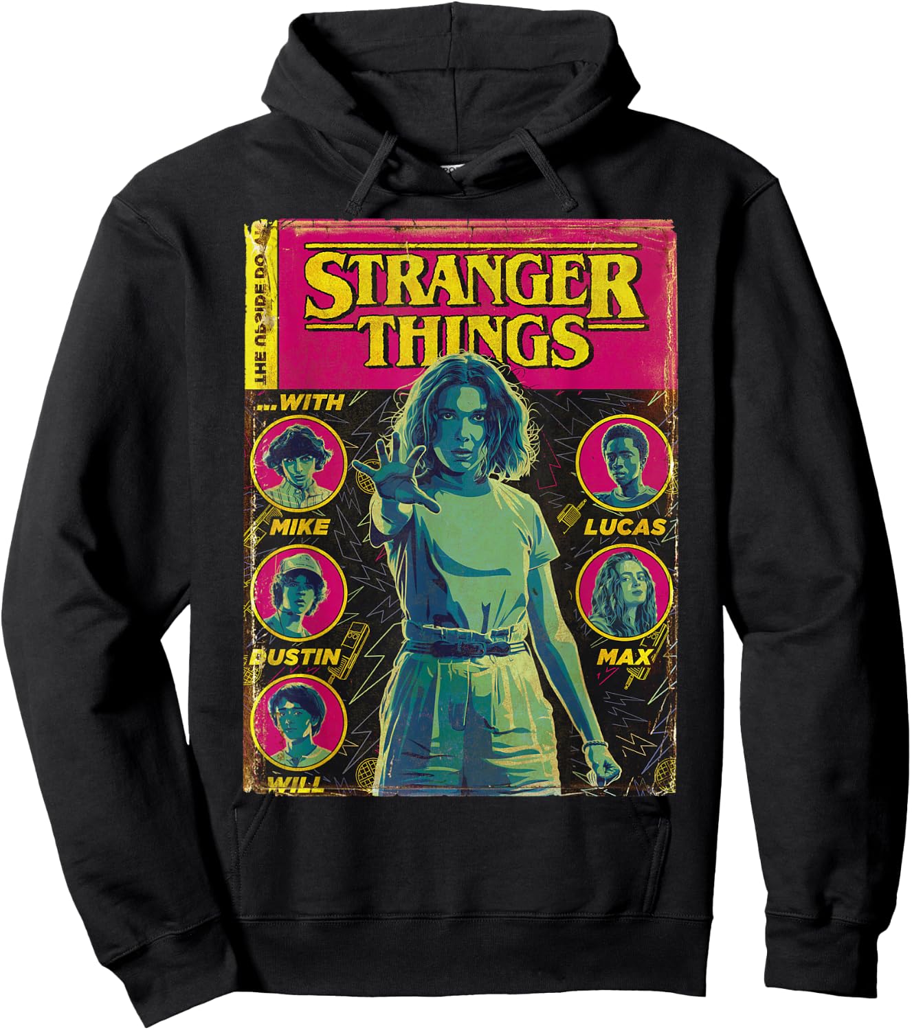 Netflix Stranger Things Group Shot Comic Cover Hoodie - Hoodie | Black