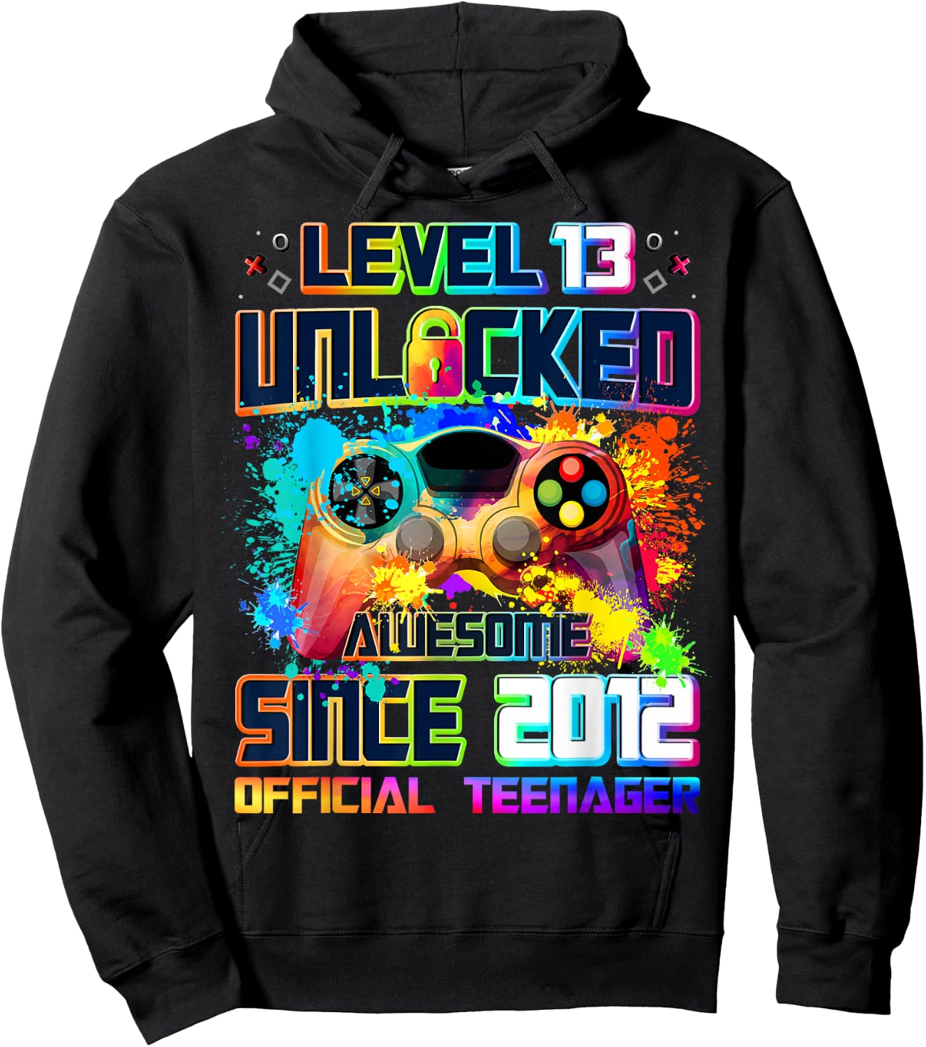 Level 13 Unlocked Awesome Since 2012 13th Birthday Gaming Hoodie - Hoodie | Black