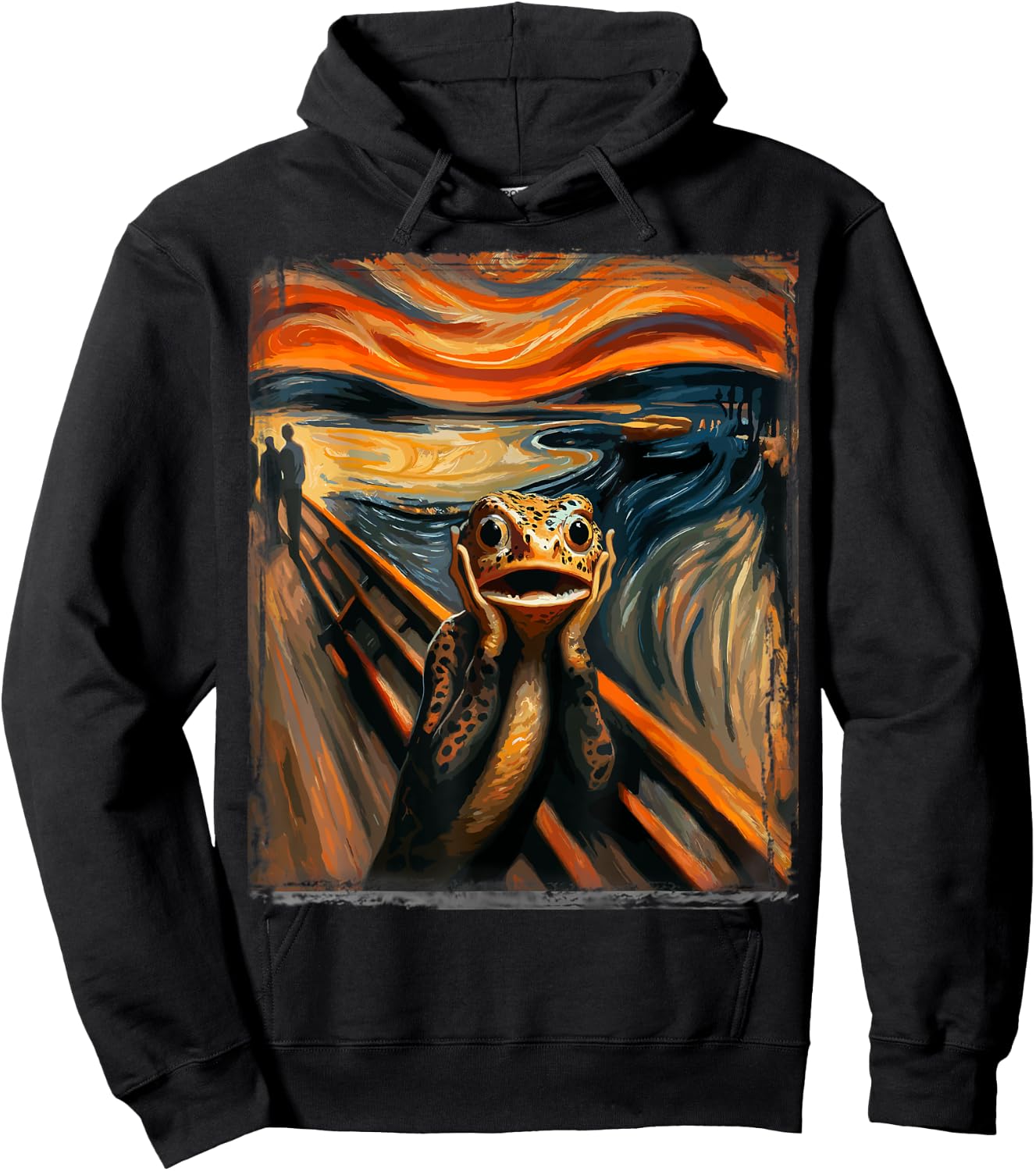 Expressionist Scream Shirt for Newt Lovers | Artistic Newt Hoodie - Hoodie | Black