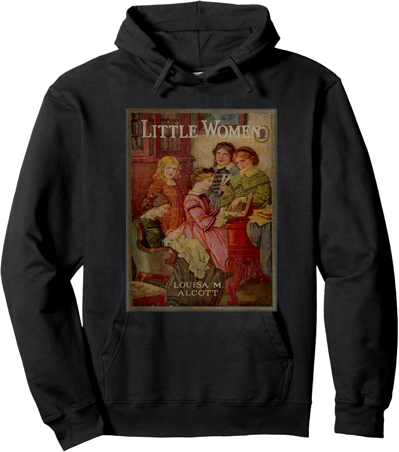 Louisa May Alcott Coming of Age Novel Little Women Book Cover , Small, Black Hoodie - Hoodie | Black