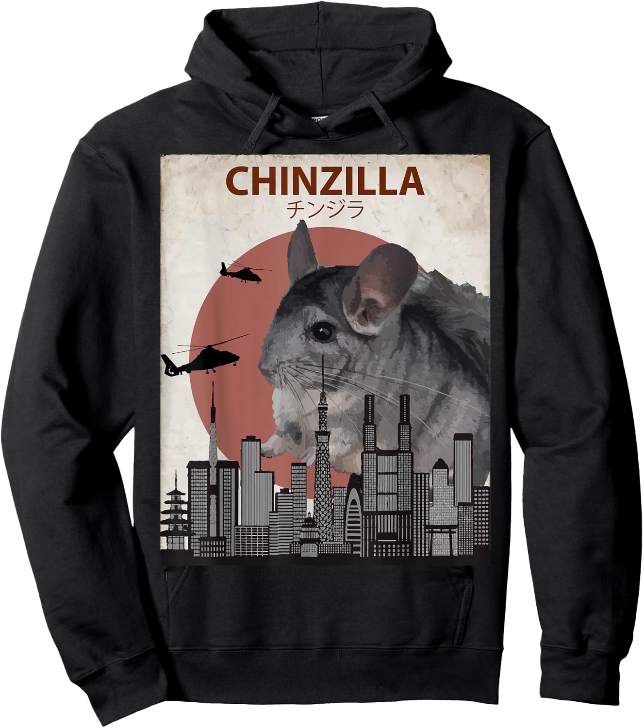 Chinzilla Funny Chinchilla | Chinchilla Lovers Gift Hoodie - Hoodie | Black