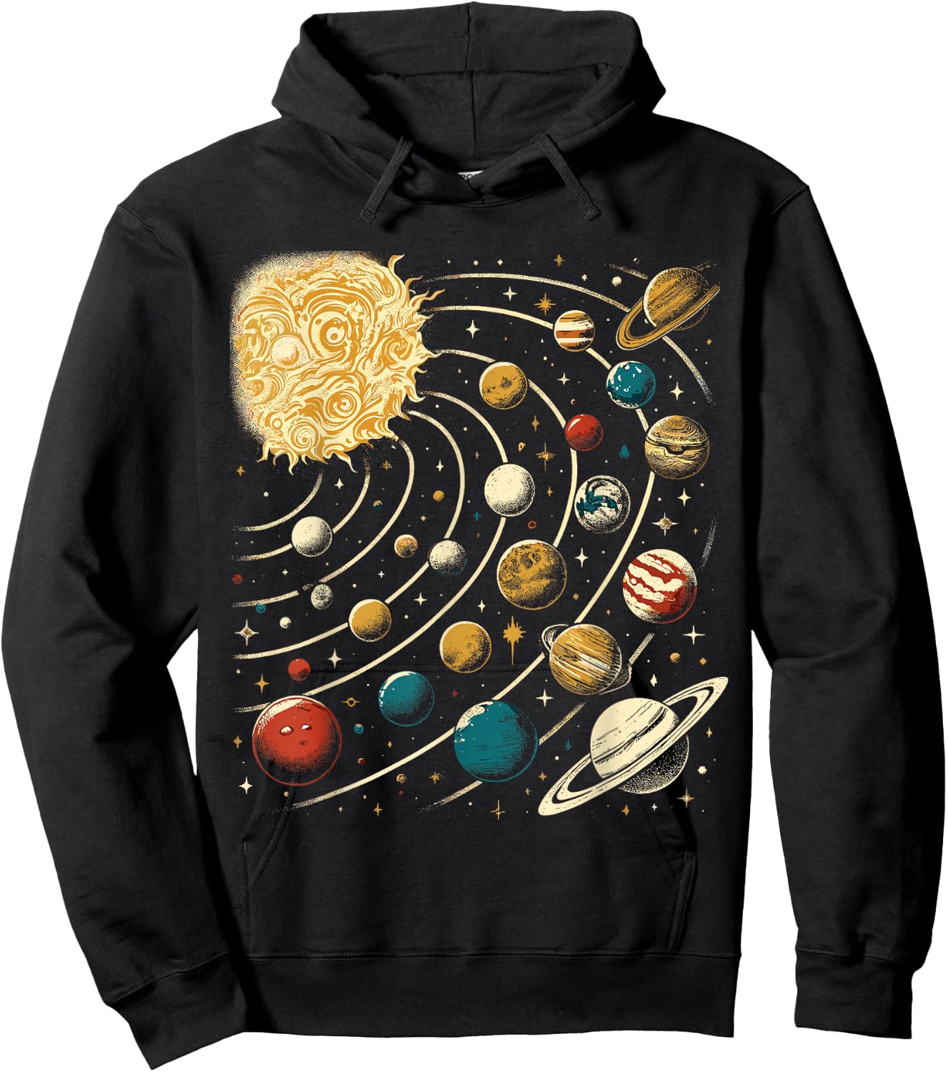 Solar System Planets Girls Boys Astronomy Space Hoodie - Hoodie | Black