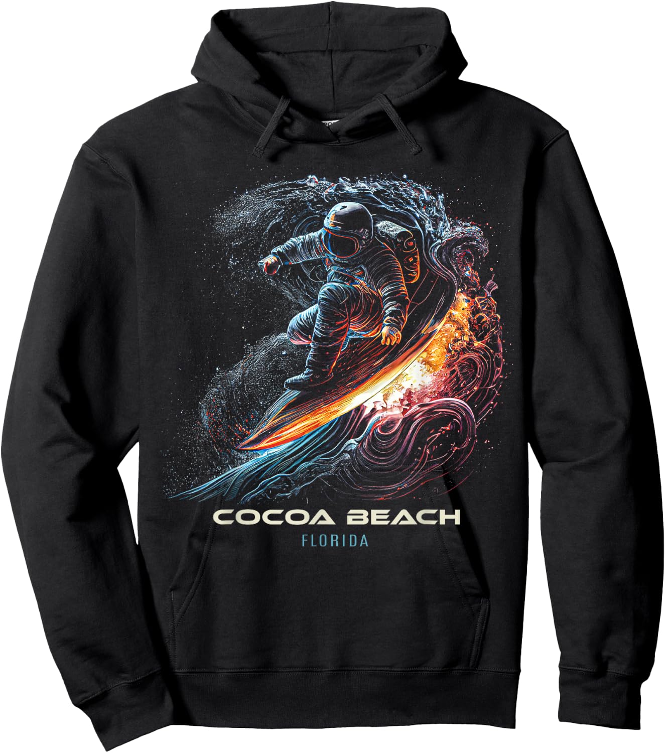Cocoa Beach Florida Surfing Surfboard Hoodie - Hoodie | Black