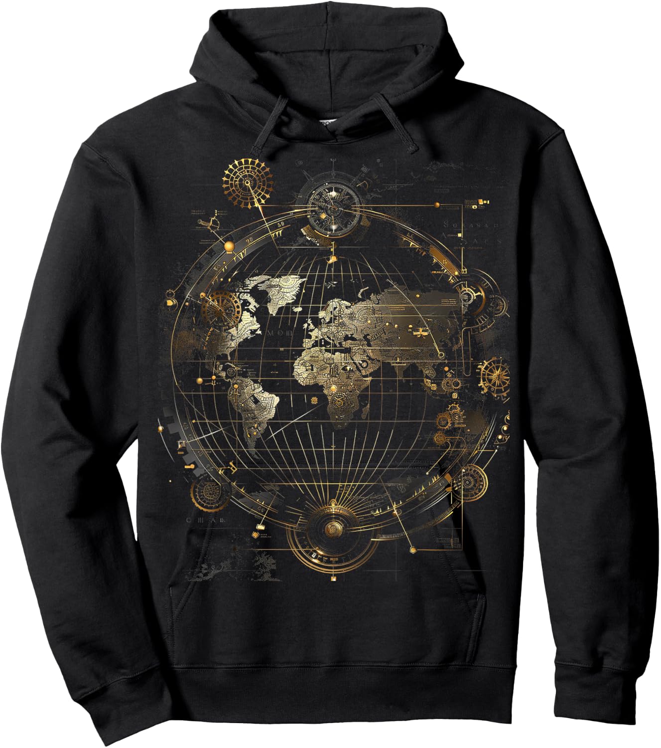 World Map Hoodie - Hoodie | Black