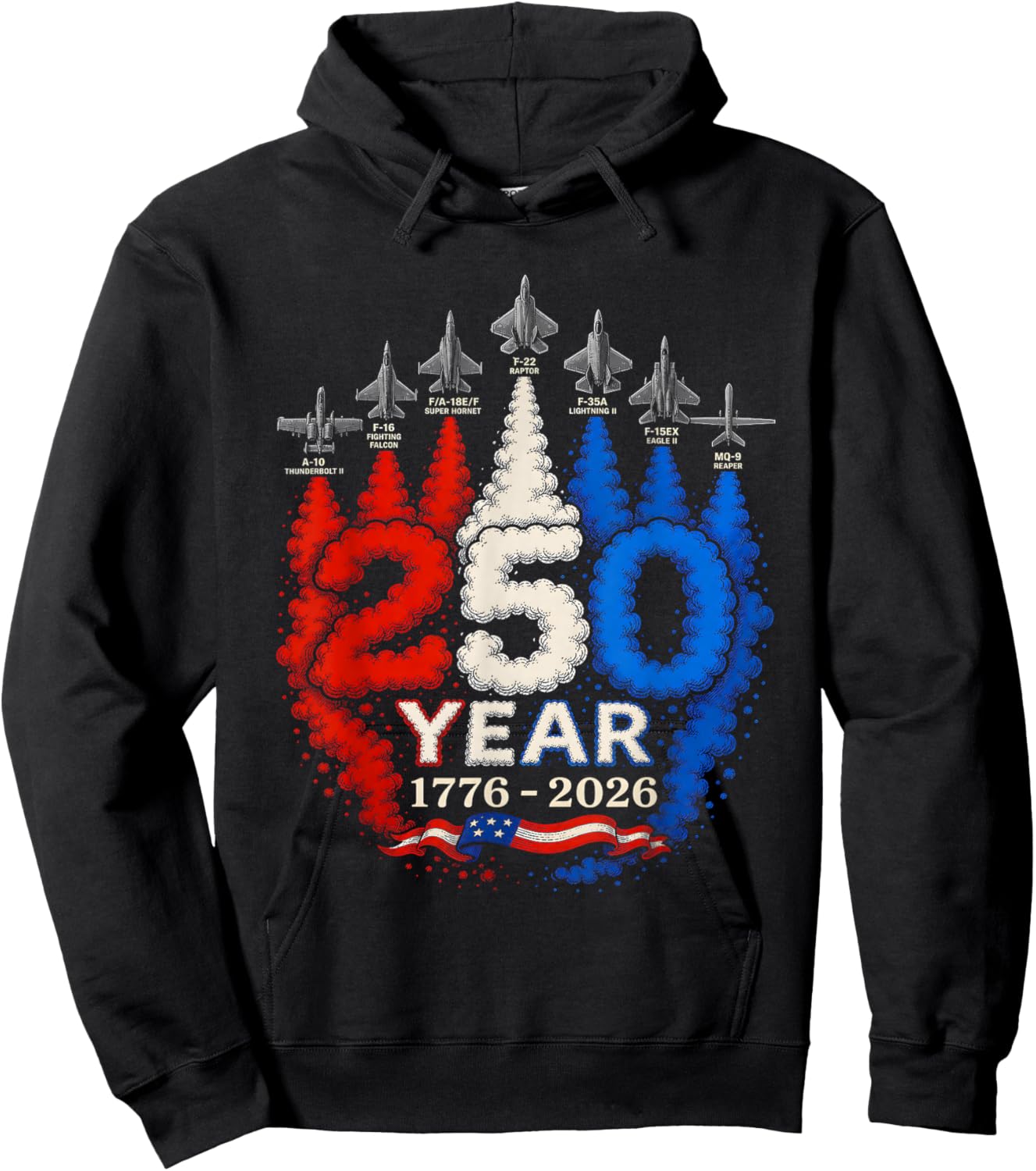 250 Anniversary USA 250th American 250 Years 4th July 2026 Hoodie - Hoodie | Black