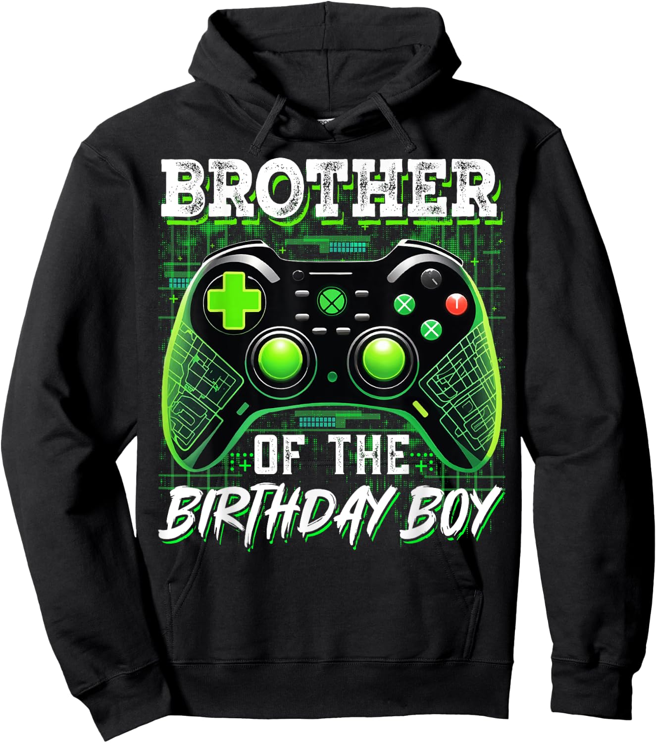 Brother Of The Birthday Boy Matching Video Gamer Birthday Hoodie - Hoodie | Black