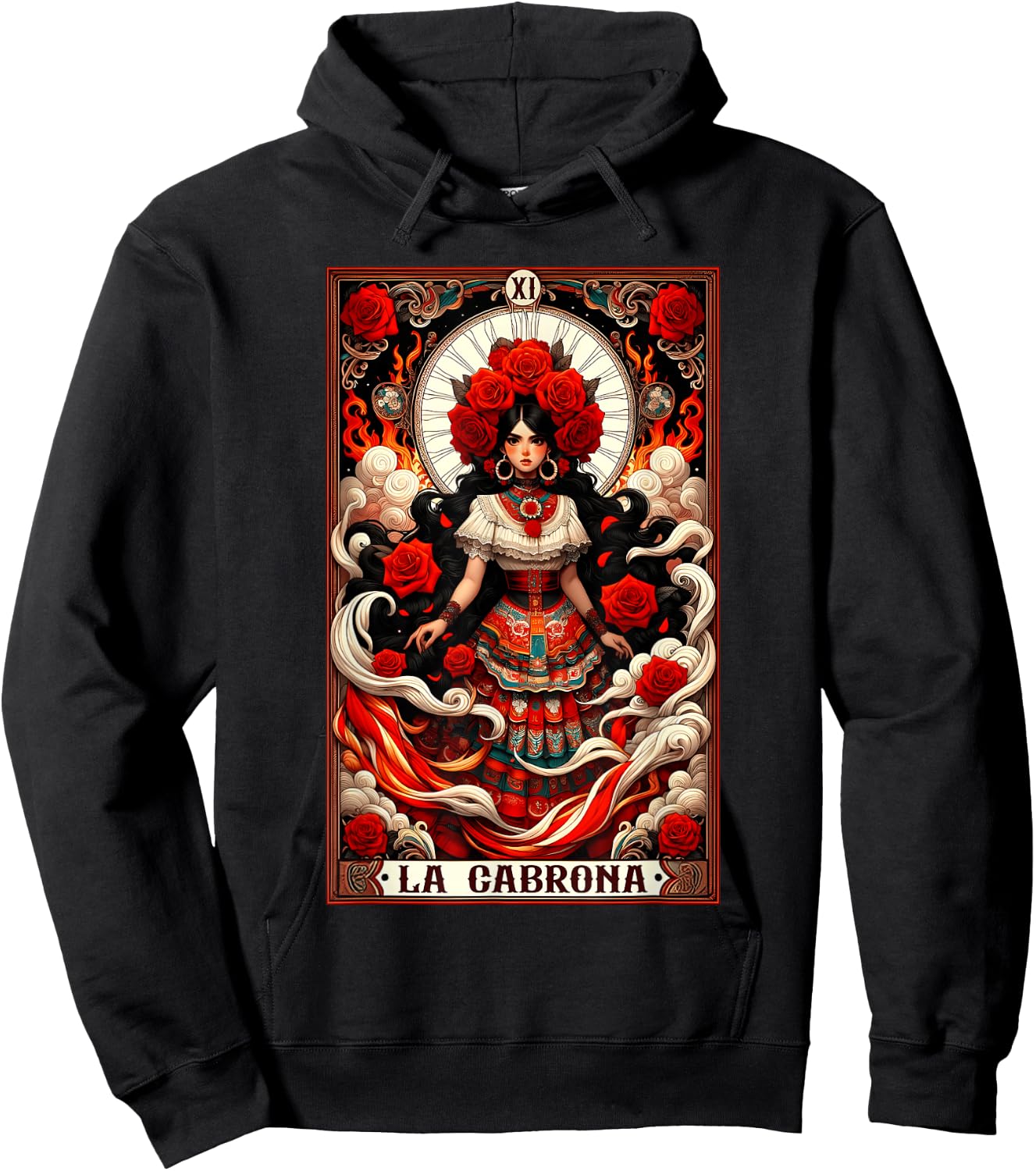 La Cabrona Latina Tarot Card Chicana Hispanic Heritage Month Hoodie - Hoodie | Black