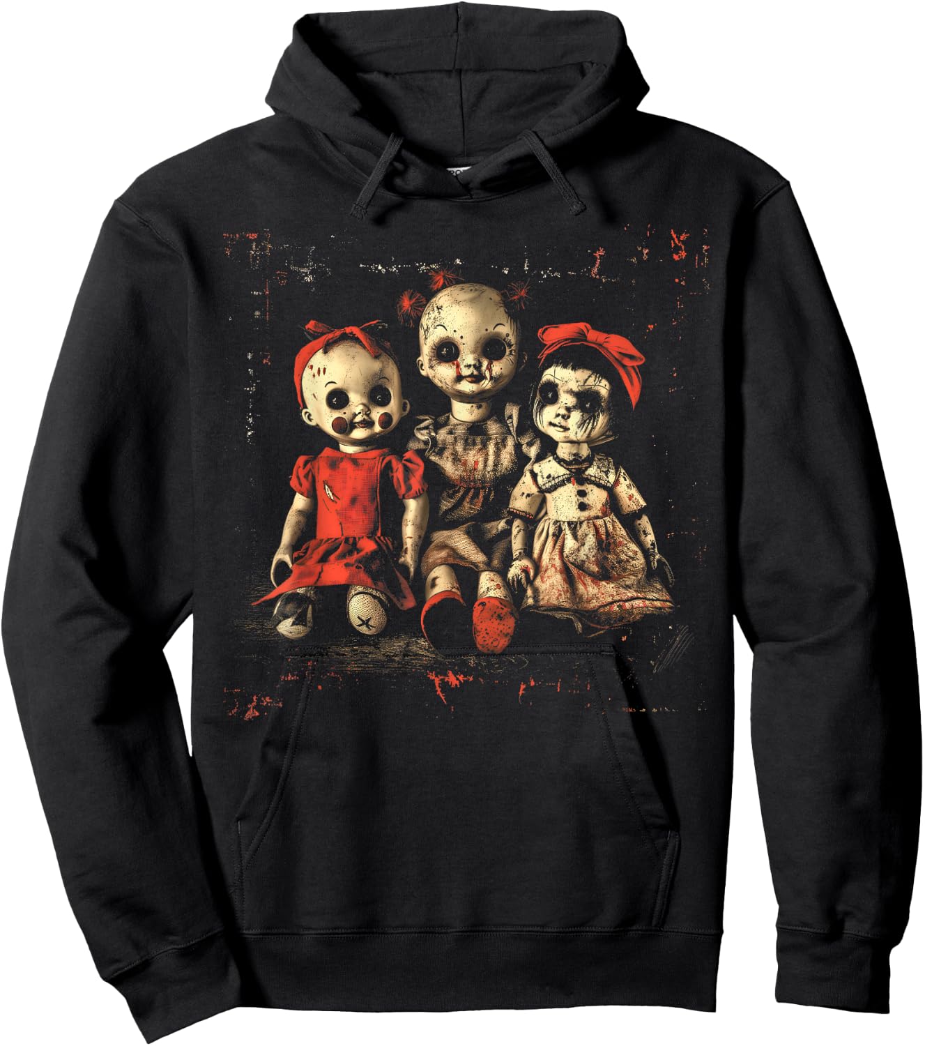 Scary Doll Horror Movie Creepy Haunted Toy Goth Alt Emo Hoodie - Hoodie | Black