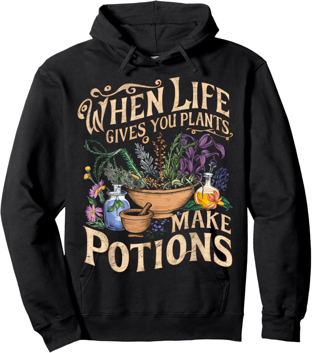 Funny Herbalist and Apothecarist Puns Make Potions Herbalism Hoodie - Hoodie | Black