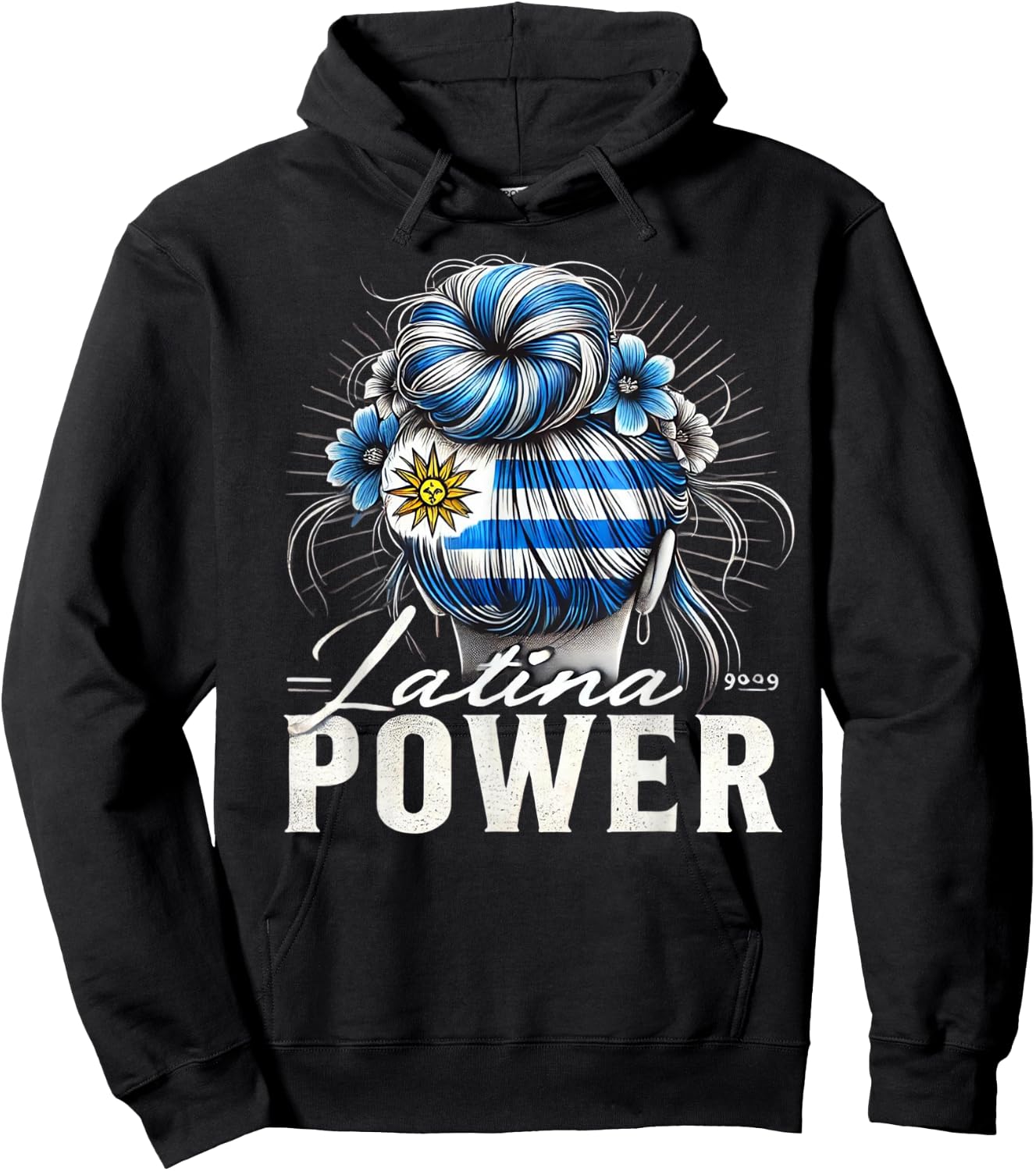 Hispanic Heritage Month Latina Power Uruguay Flag Women Hoodie - Hoodie | Black