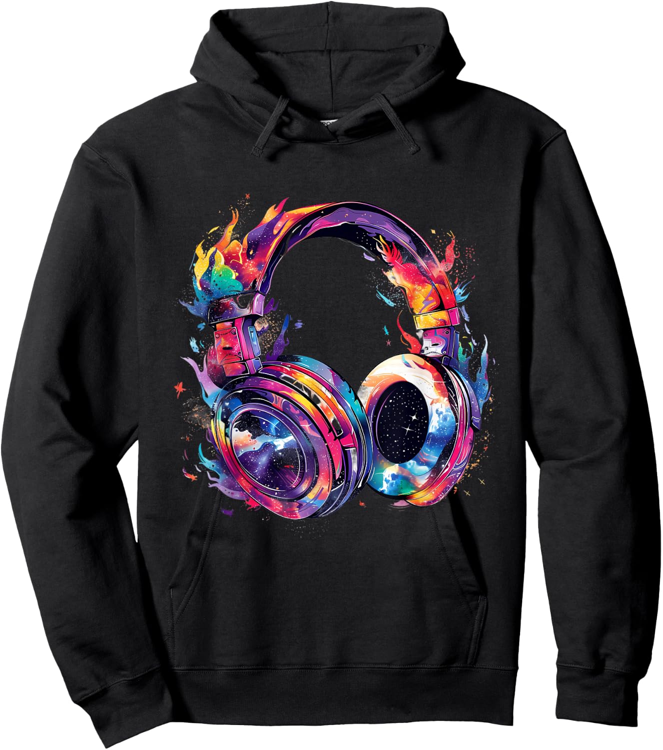 Headphones Music DJ Beatmaker Artwork Splash Dance Music Hoodie - Hoodie | Black