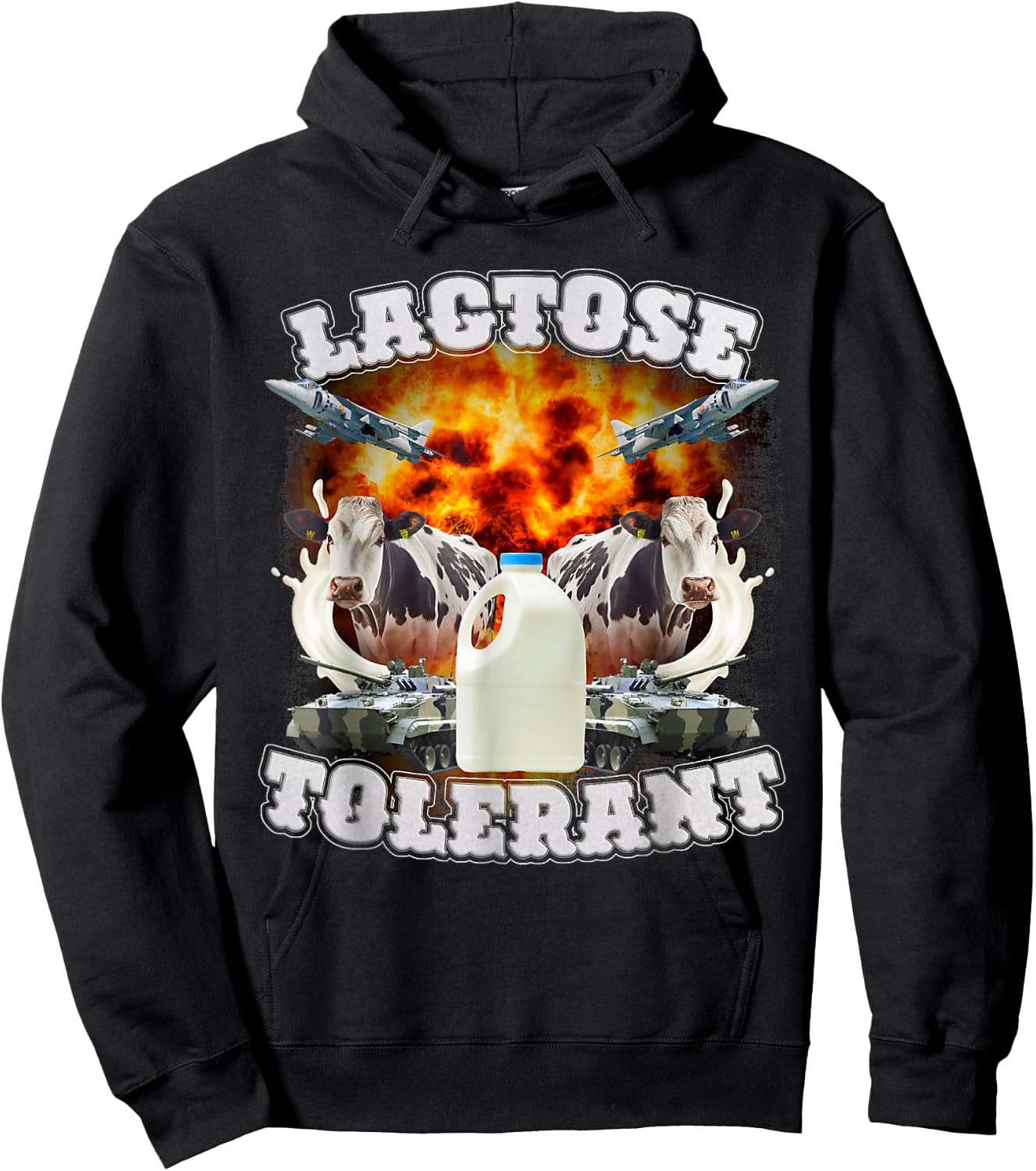 Lactose Tolerant Meme Funny Oddly Specific Dank Meme Hoodie - Hoodie | Black