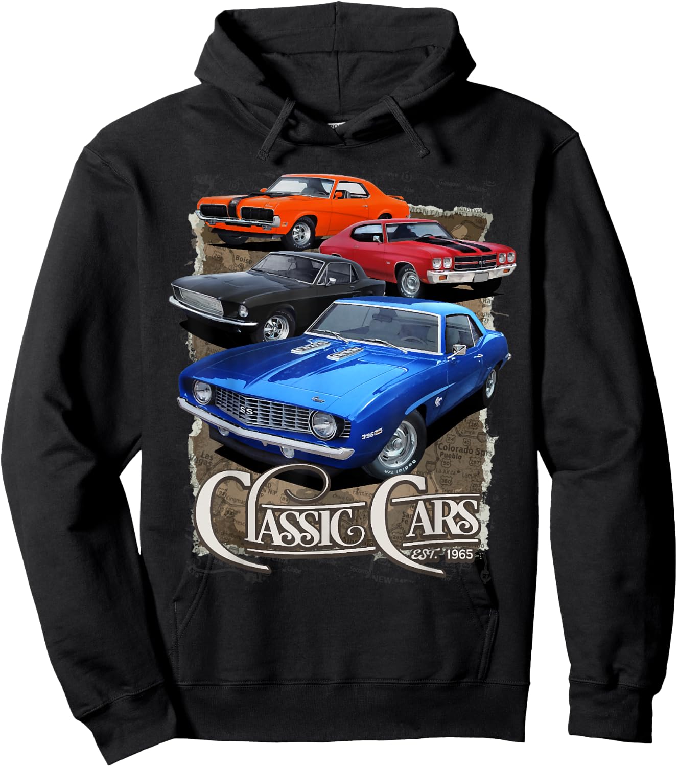 1970 64 65 66 67 68 69 71 72 Chevelle Chevys SS Muscle Car Hoodie - Hoodie | Black