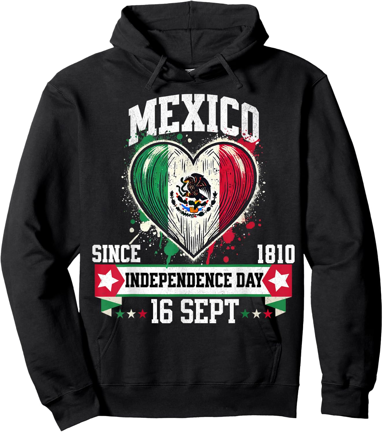 Mexico Flag Vintage Mexican Men Women Patriotic Mexican Flag Hoodie - Hoodie | Black