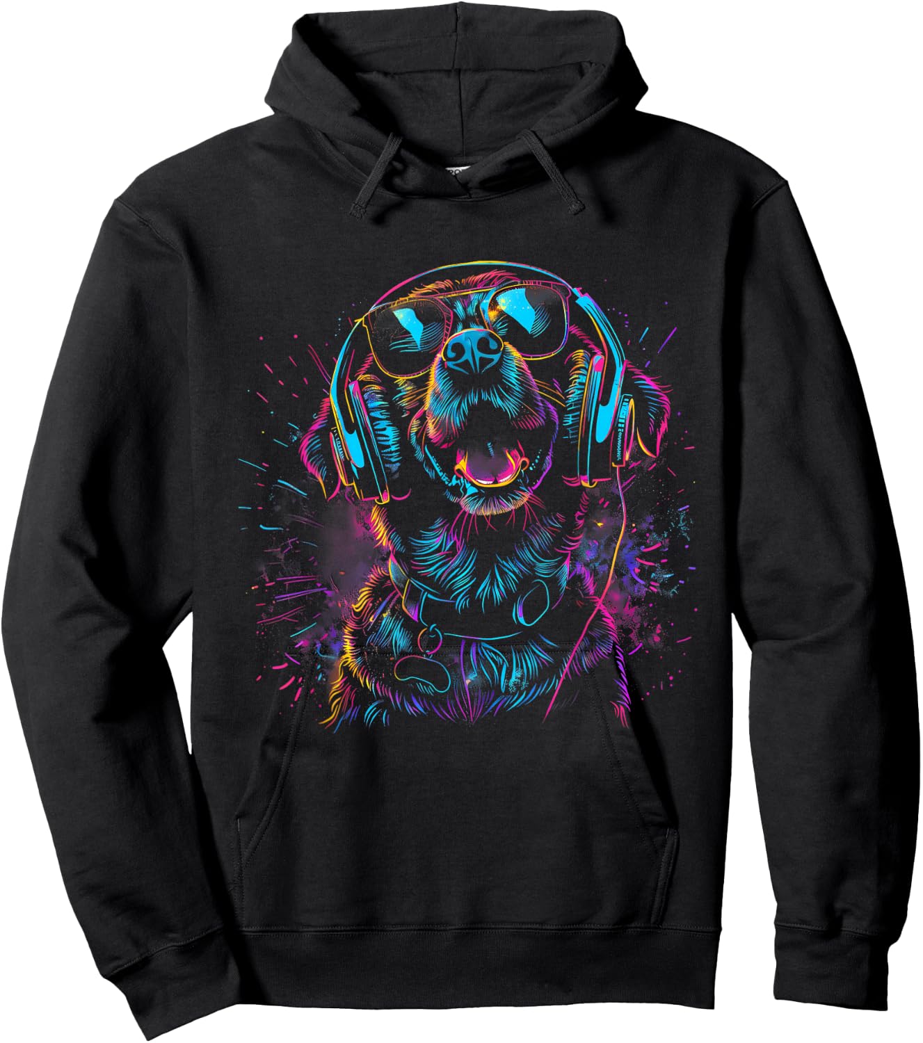 Dog DJ EDM House Music Techno Music Headphones Beatmaker Hoodie - Hoodie | Black