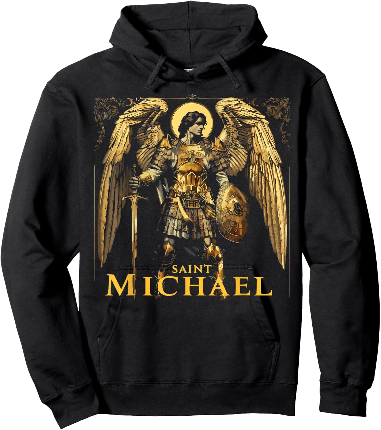 Archangel Catholic Religion Christianity Guardian Angel Hoodie - Hoodie | Black