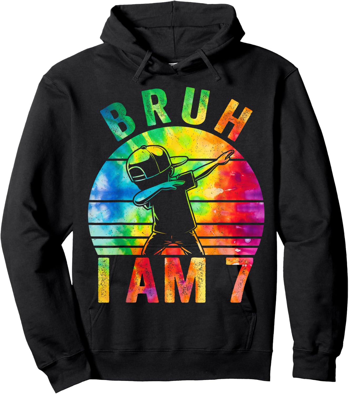 7 Year Birthday Tie Dye Dabbing Boy Bruh Its My 7th Birthday Hoodie - Hoodie | Black